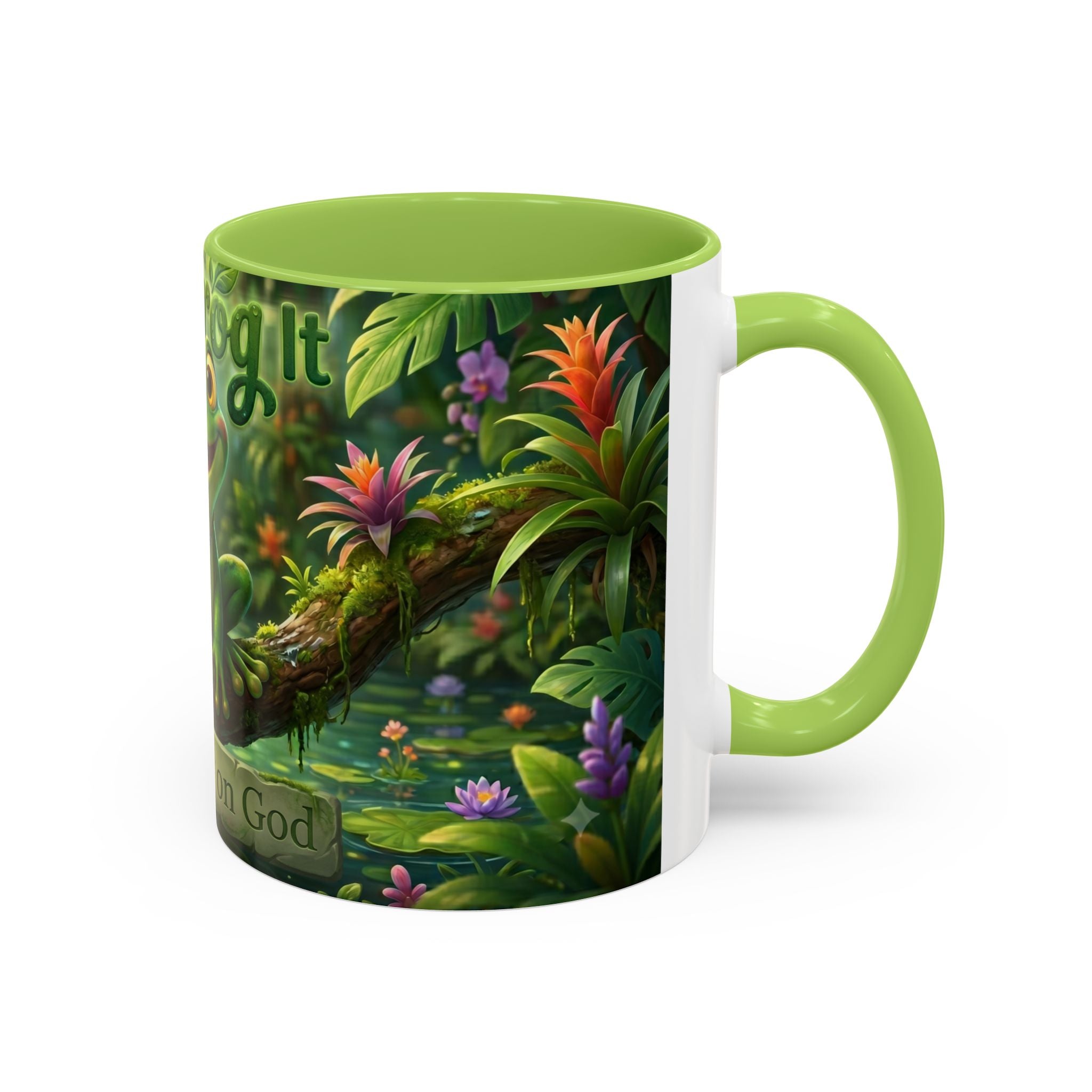 Just Frog It Coffee Mug — Faith-Inspired Cute Frog Accent Mug (11/15oz)