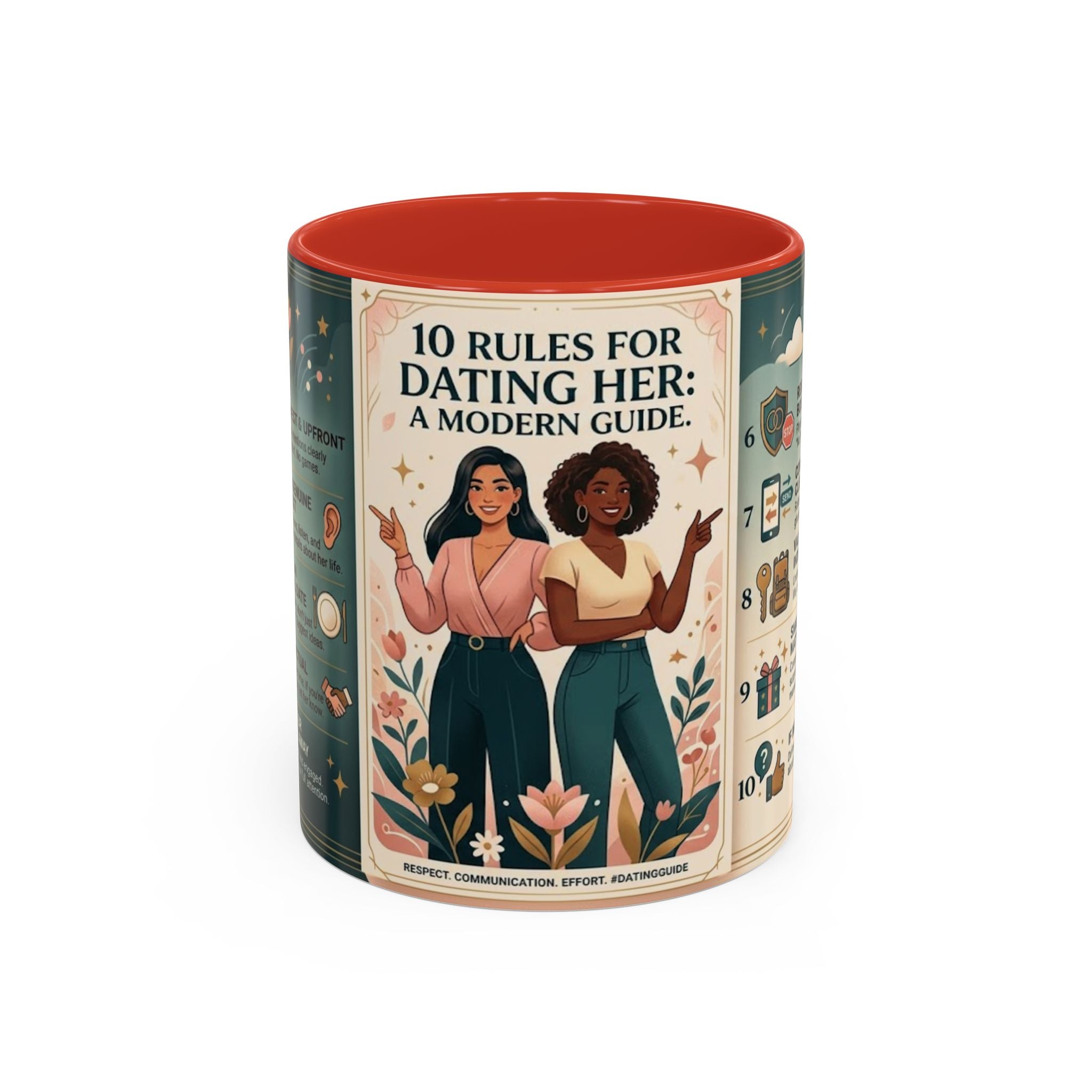 Coffee Mug - “10 Rules for Dating Her: A Modern Guide” Accent Ceramic Mug