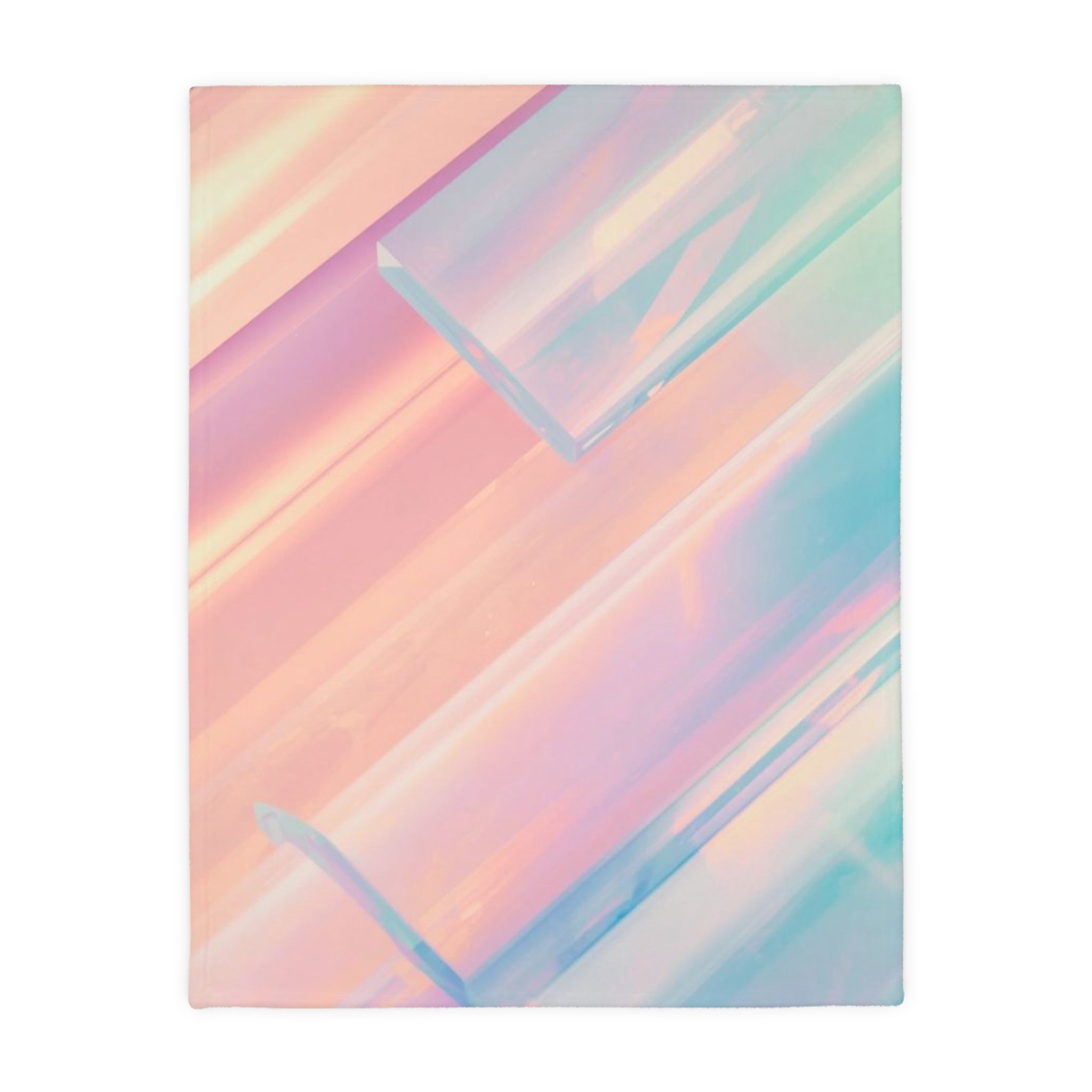 Pastel Prism Velveteen Blanket — Soft Microfiber Throw with Abstract Gradient Design