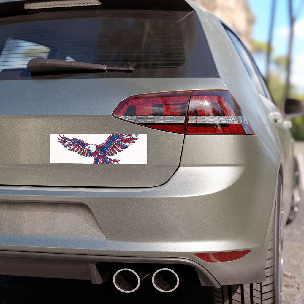 Patriotic Bald Eagle Car Magnet — American Flag Colors, Red White & Blue Vehicle Decal