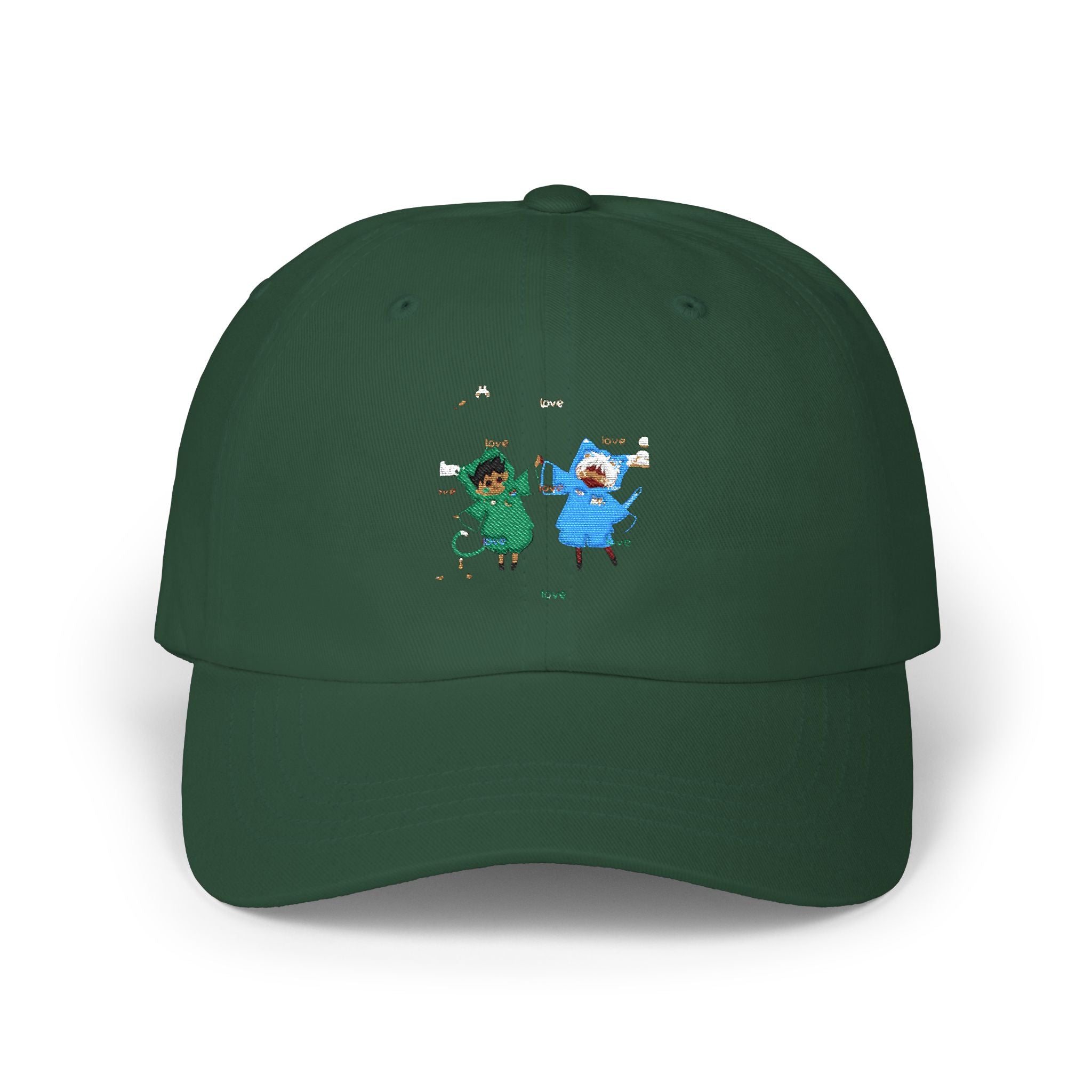 Dad Cap — Cute Watercolor Rain Kids Design (Blue & Green)