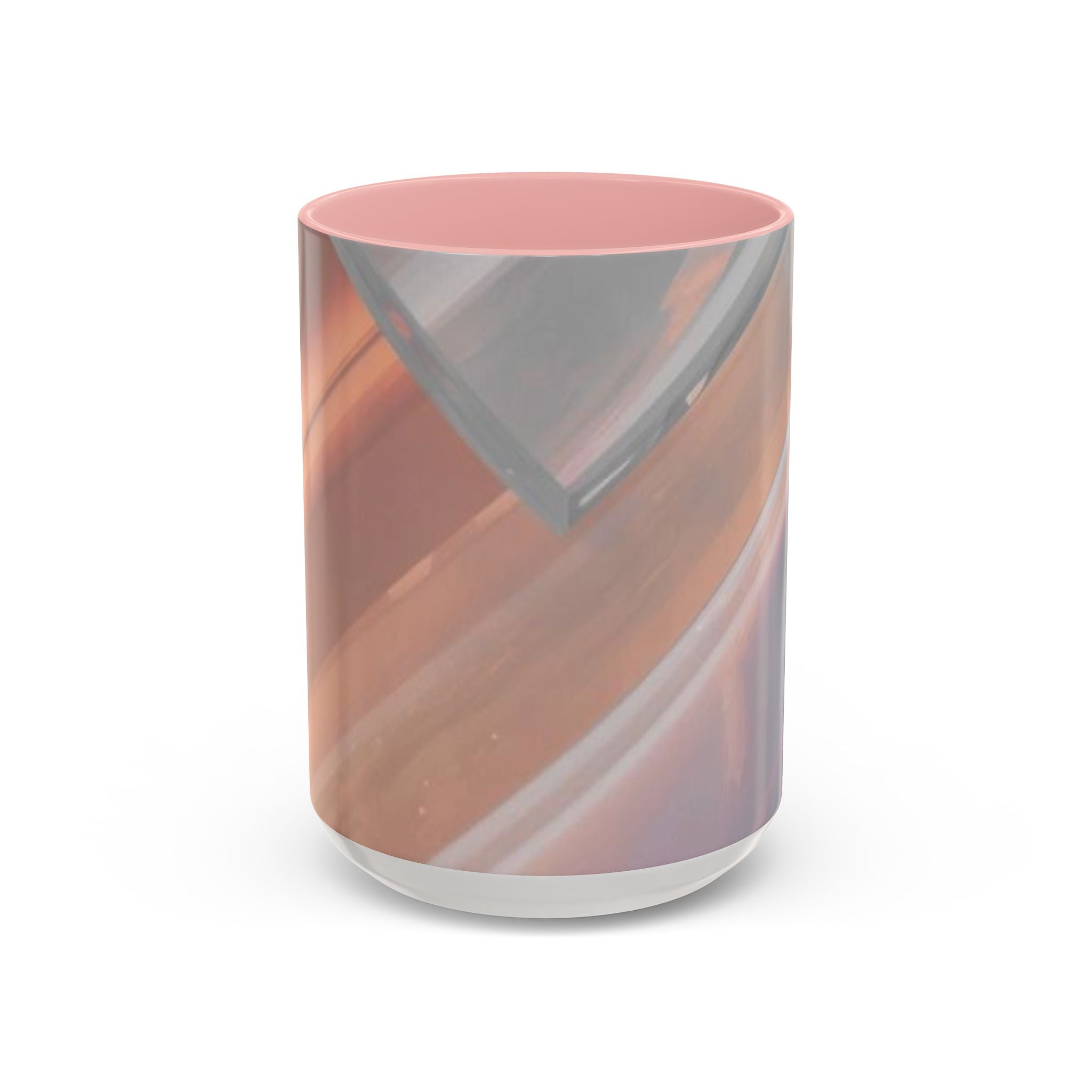 Abstract Peach Swirl Accent Coffee Mug — Modern Aesthetic Ceramic Mug