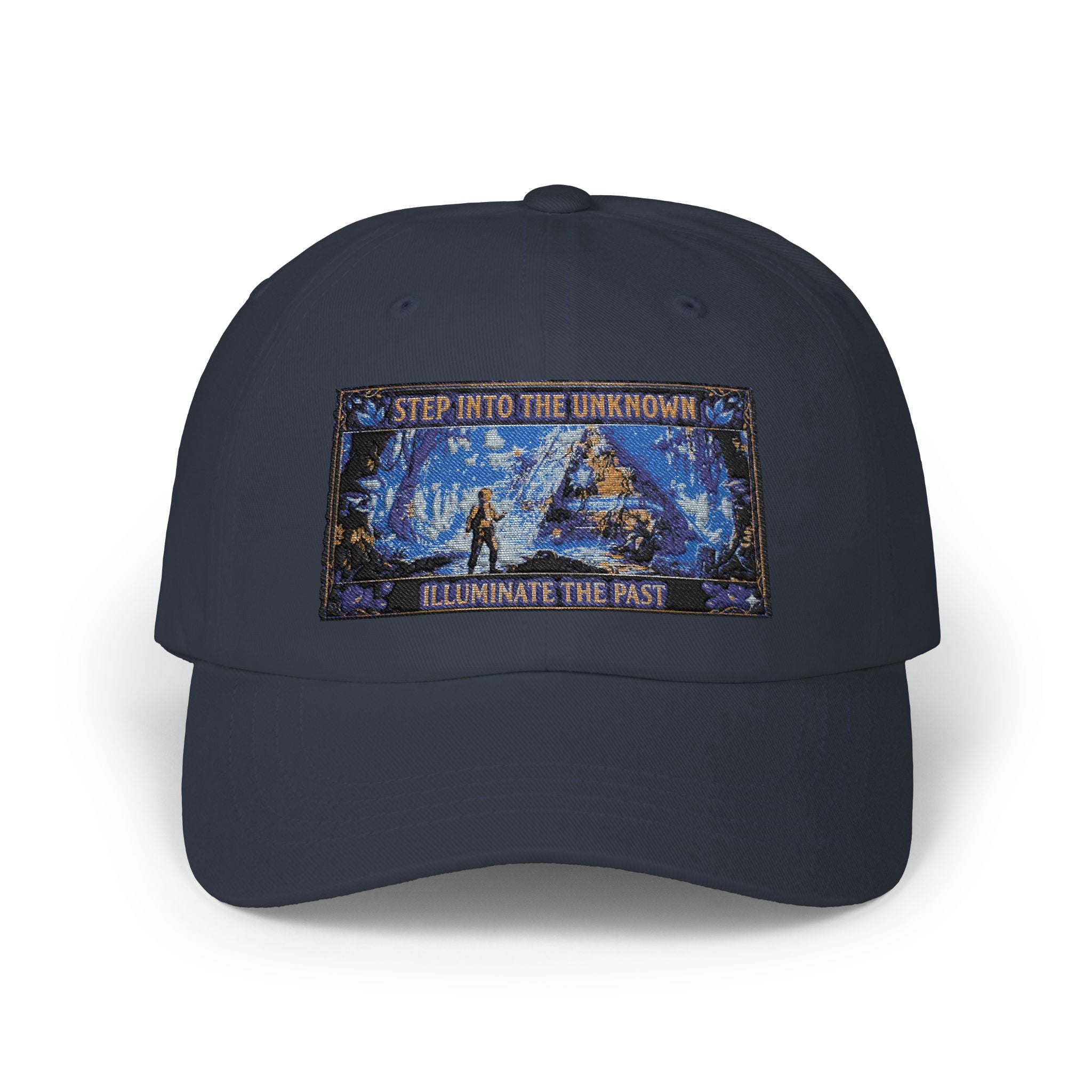 Dad Cap – 'Step Into the Unknown, Eliminate the Past' Adventure Embroidered Hat