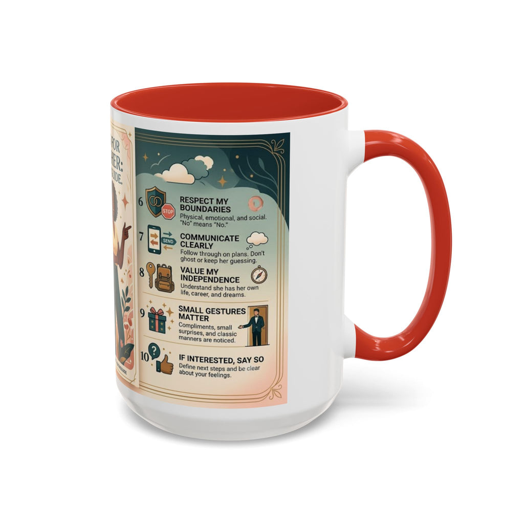 Coffee Mug - “10 Rules for Dating Her: A Modern Guide” Accent Ceramic Mug