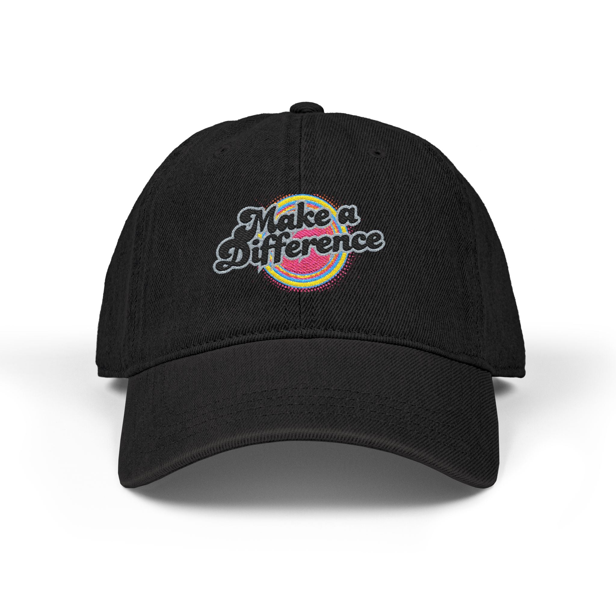 Make a Difference Embroidered Denim Hat — Inspirational Baseball Cap