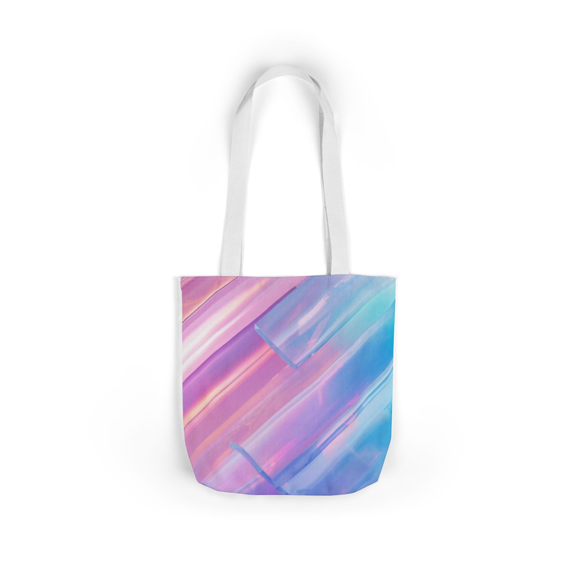 Pastel Brushstroke Canvas Tote — Colorful Abstract Shoulder Bag