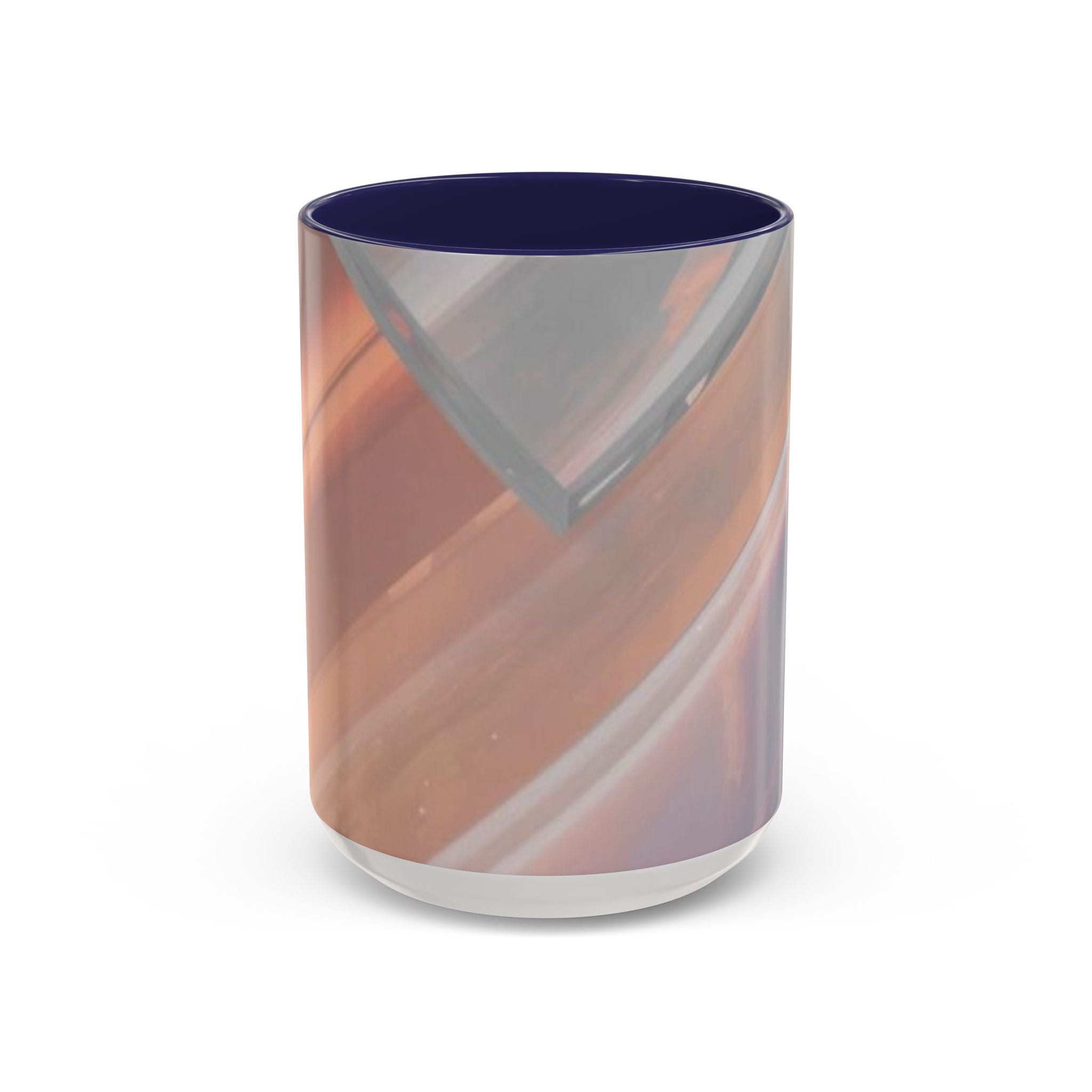 Abstract Peach Swirl Accent Coffee Mug — Modern Aesthetic Ceramic Mug