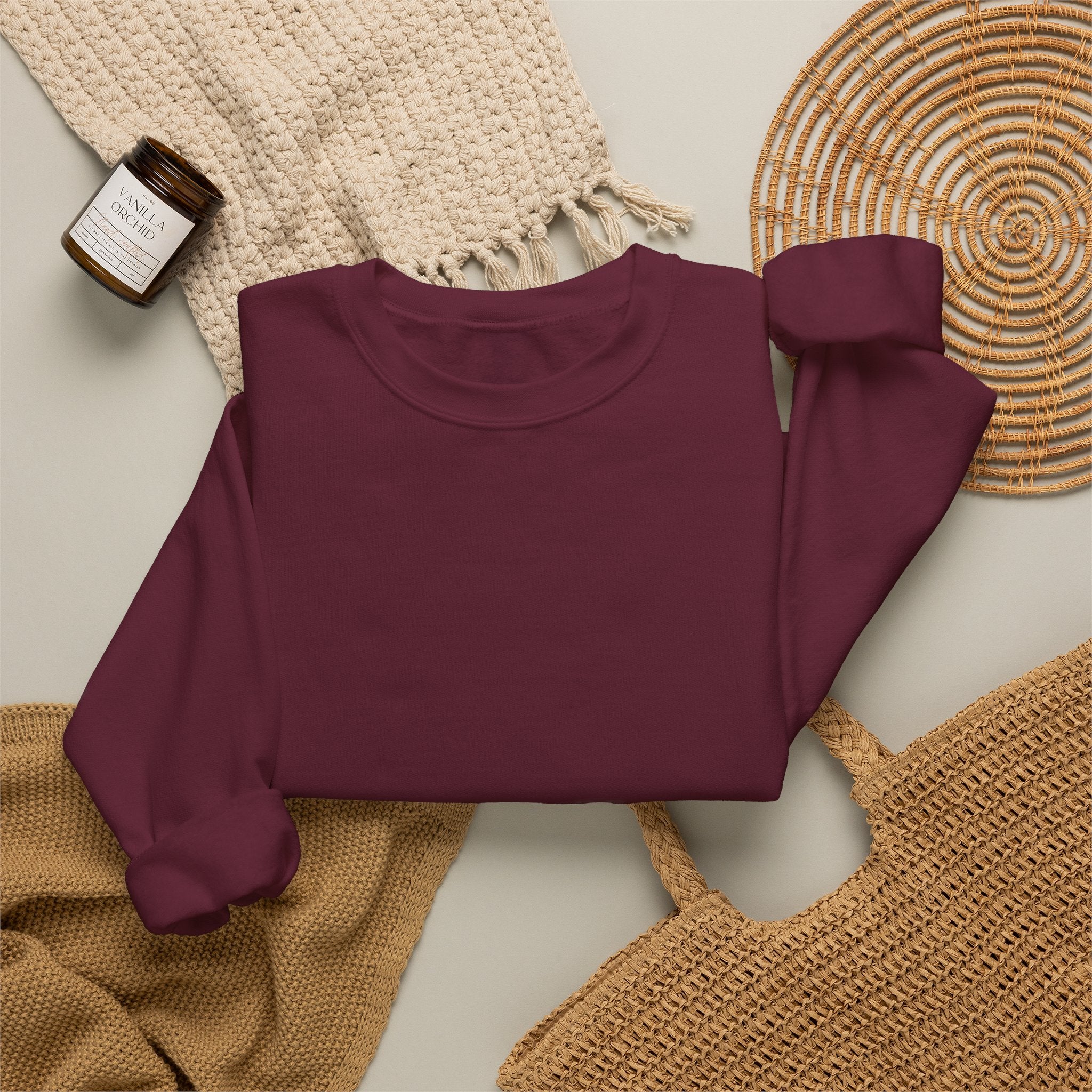 Crewneck Sweatshirt — Back Graphic Positive Notes Design ("A Place For Everyone Here")
