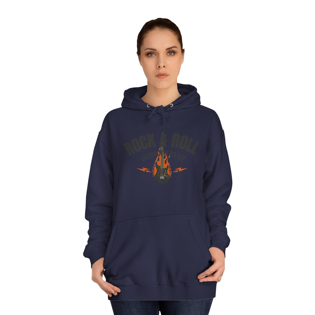 Rock & Roll Flame Guitar Hoodie — Vintage Music College Sweatshirt