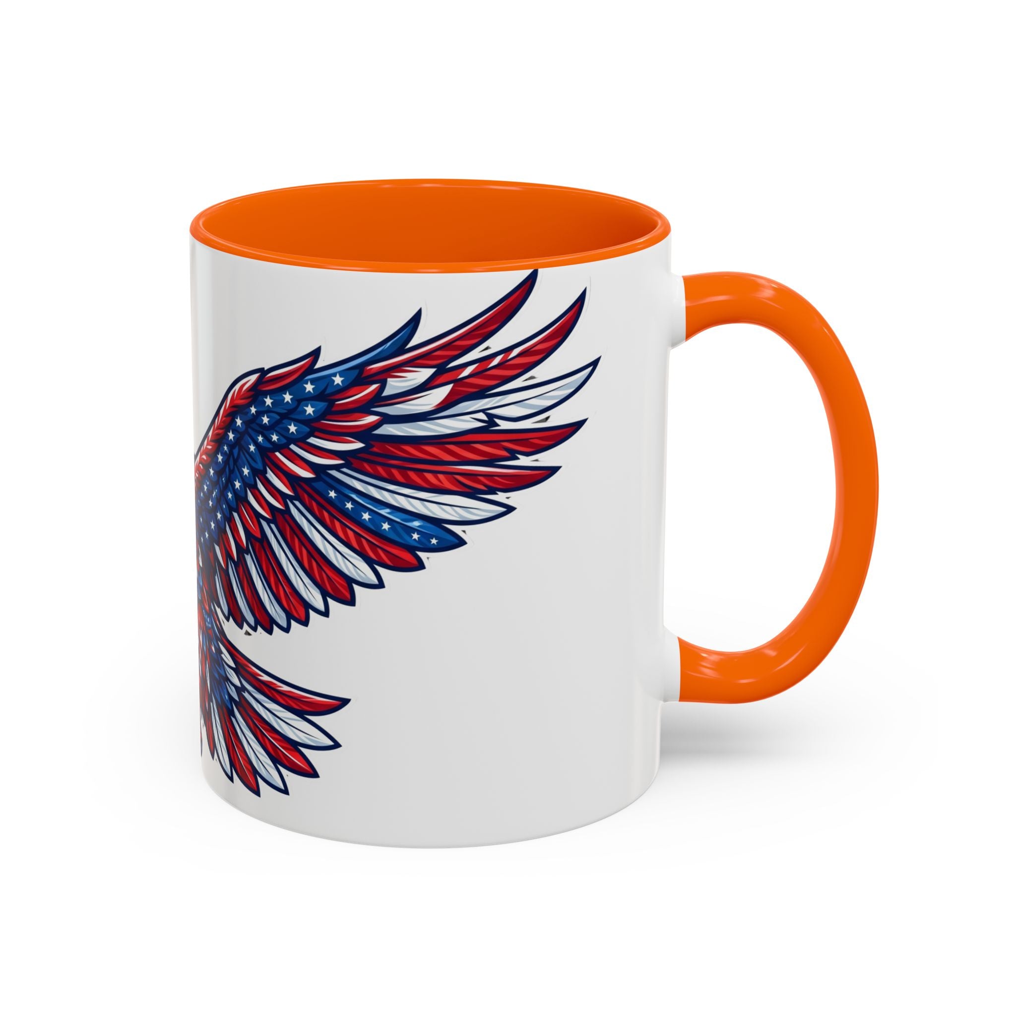 Patriotic Eagle Accent Coffee Mug — Red White & Blue Flying Eagle (11/15oz)