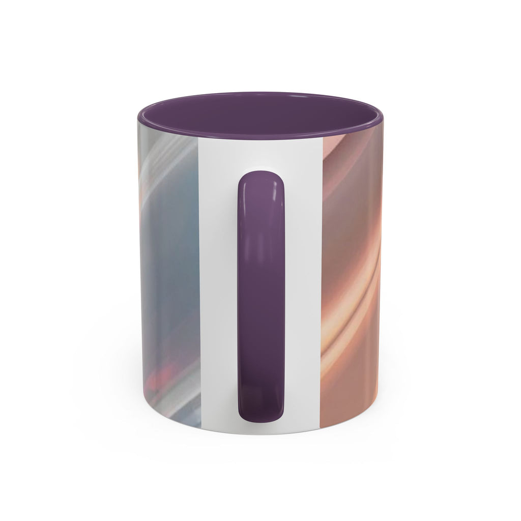 Abstract Peach Swirl Accent Coffee Mug — Modern Aesthetic Ceramic Mug