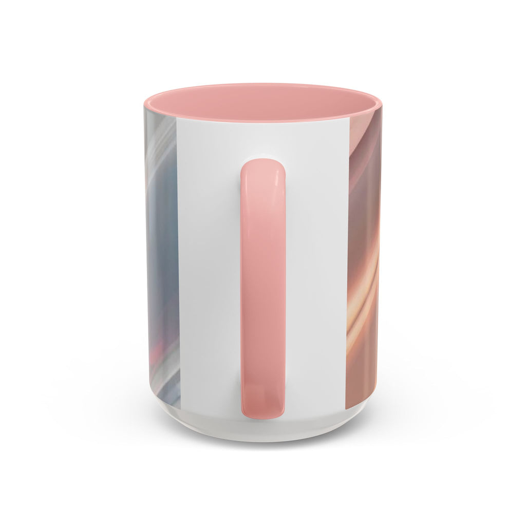 Abstract Peach Swirl Accent Coffee Mug — Modern Aesthetic Ceramic Mug