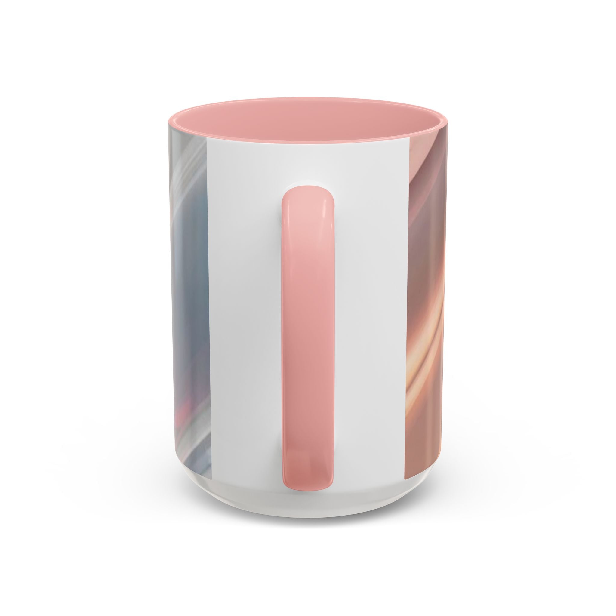 Abstract Peach Swirl Accent Coffee Mug — Modern Aesthetic Ceramic Mug