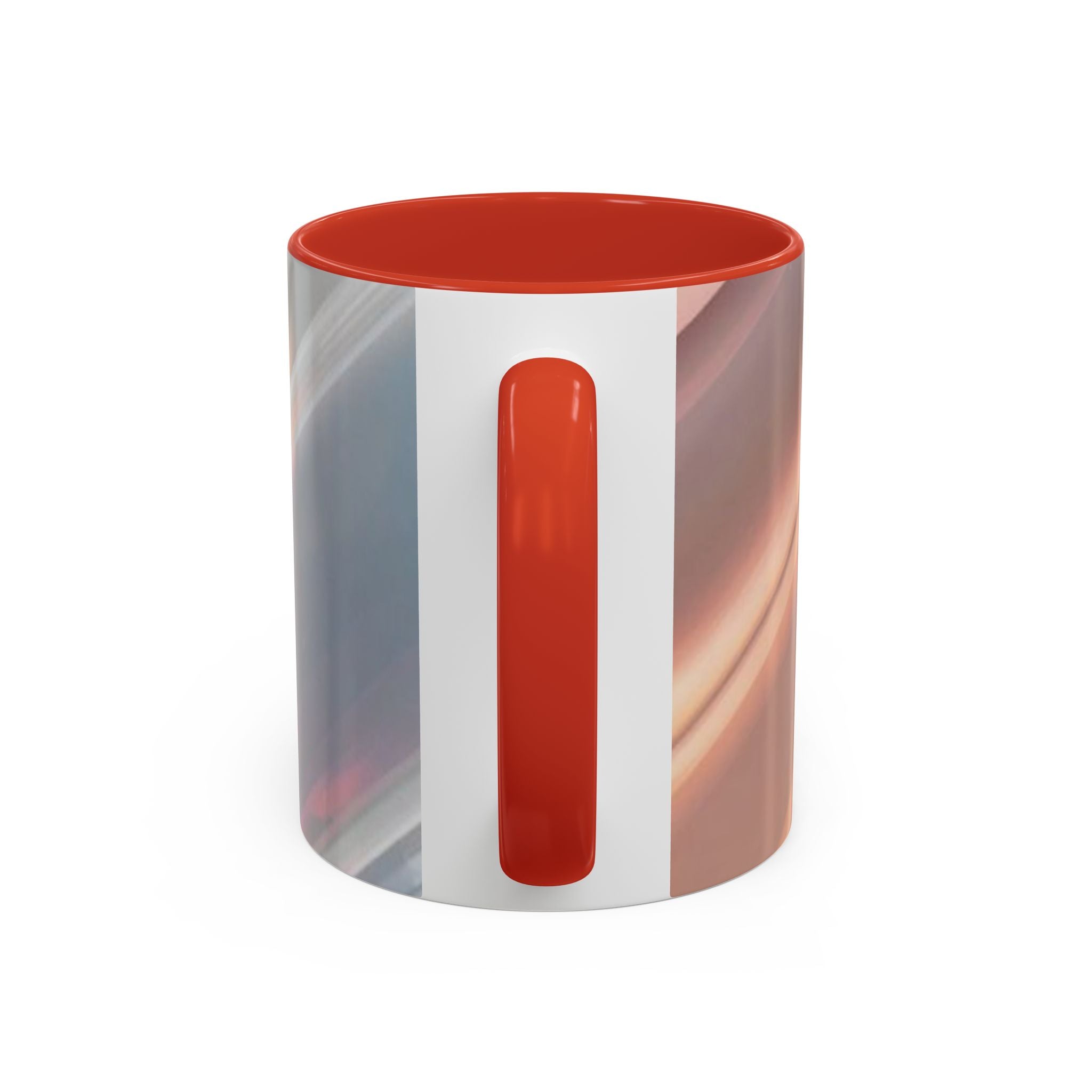 Abstract Peach Swirl Accent Coffee Mug — Modern Aesthetic Ceramic Mug