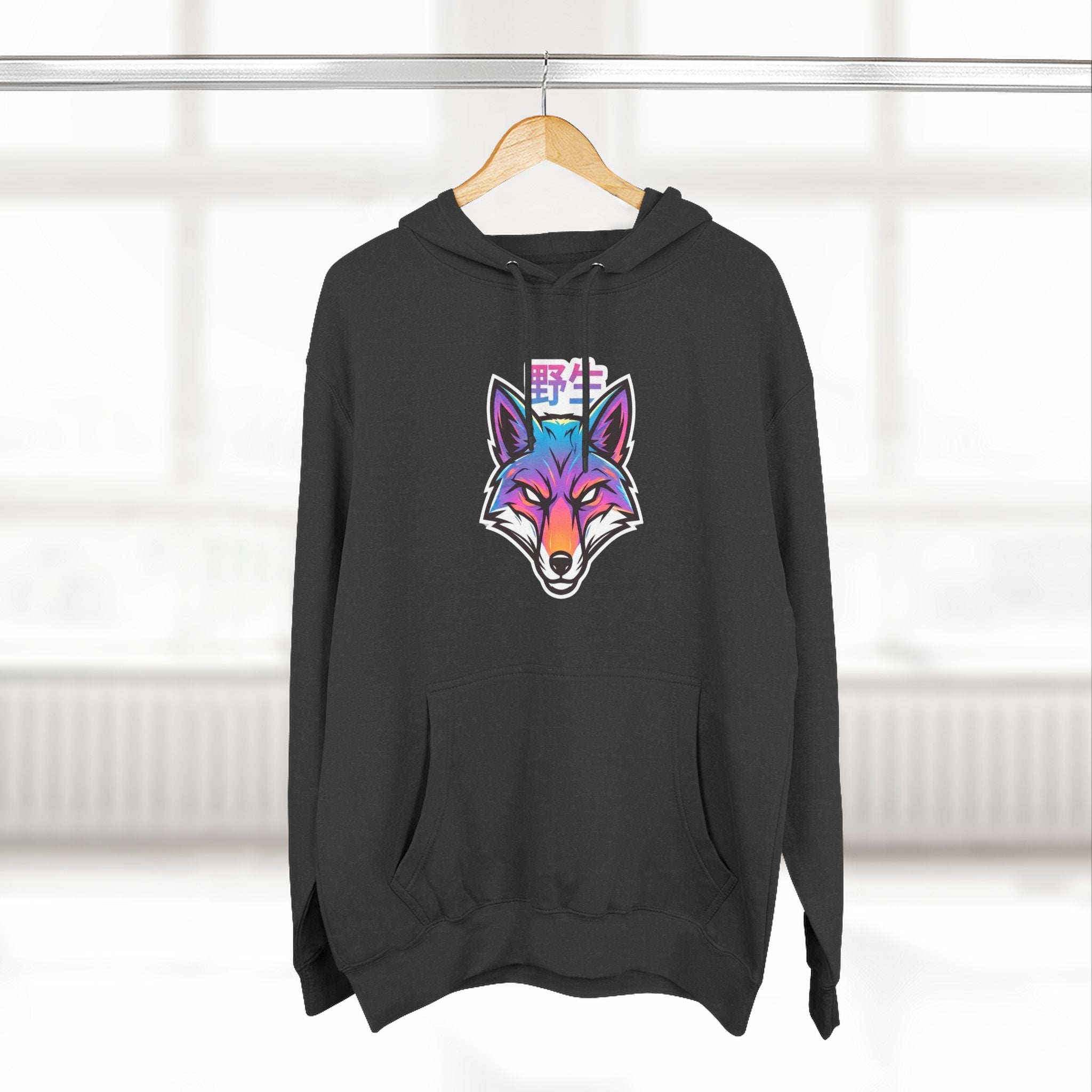Neon Fox Hoodie — Vibrant Rainbow Fox Head Pullover