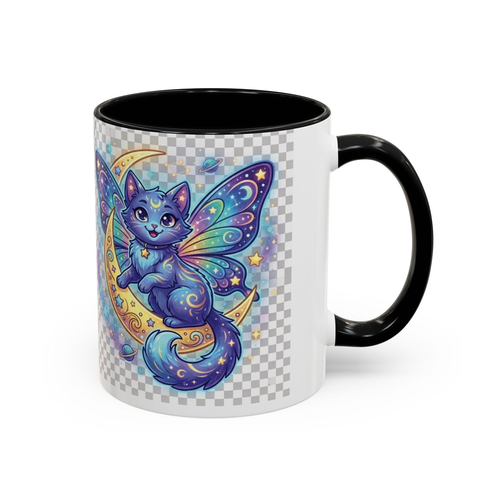 Magic Moon Cat Accent Mug — Cute Fantasy Butterfly Kitty Coffee Cup (11/15oz)