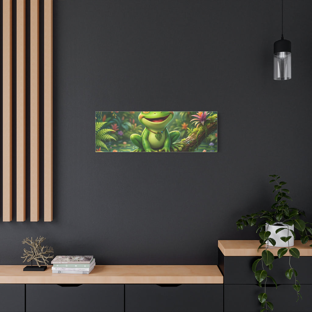 Just Frog It Canvas Wall Art — "Fully Rely on God" Inspirational Frog Print