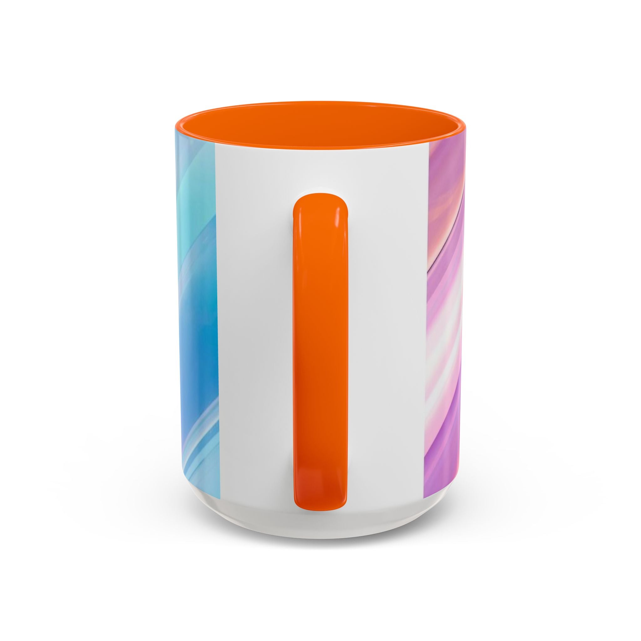 Pastel Swirl Accent Coffee Mug — Iridescent Pink & Blue 11/15oz
