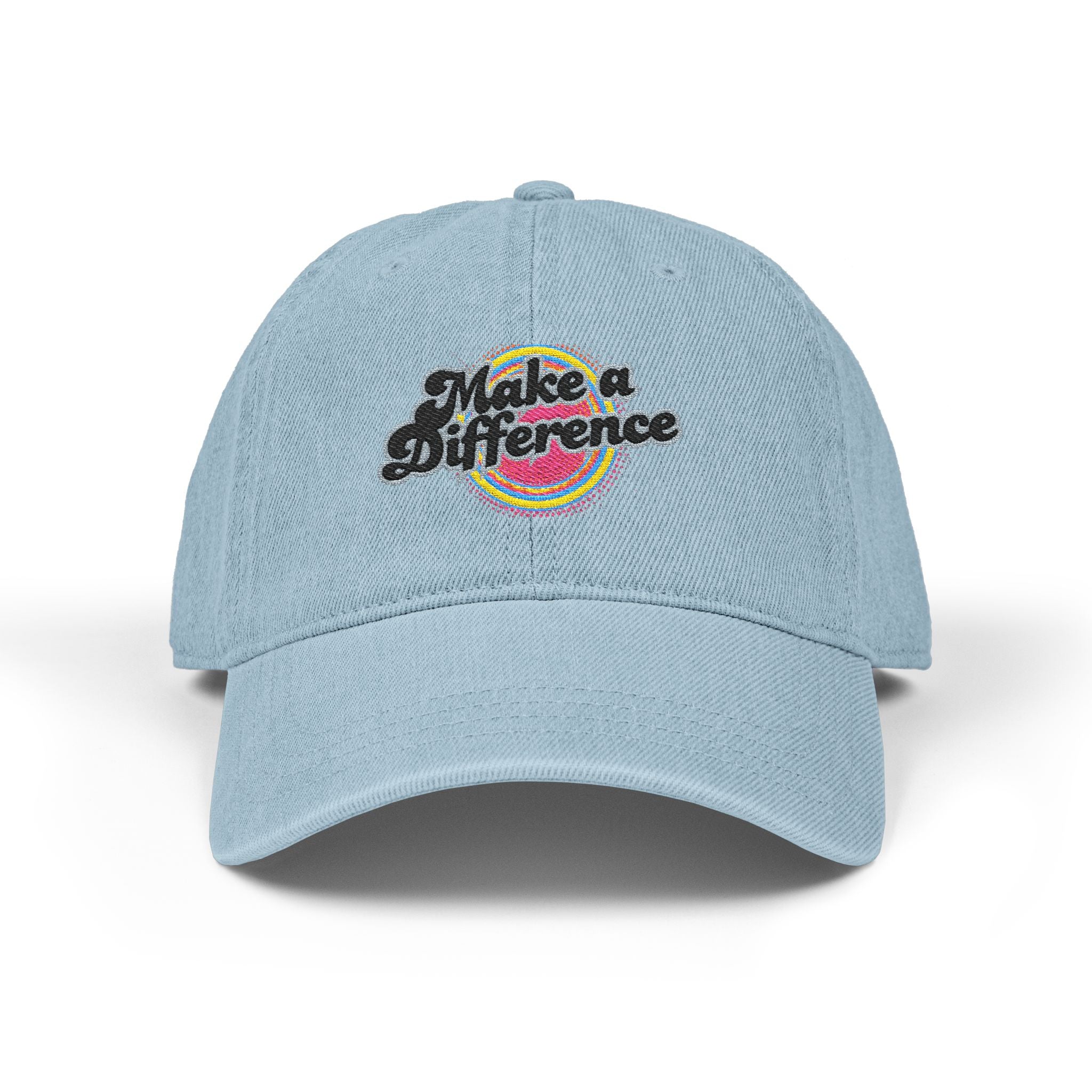 Make a Difference Embroidered Denim Hat — Inspirational Baseball Cap
