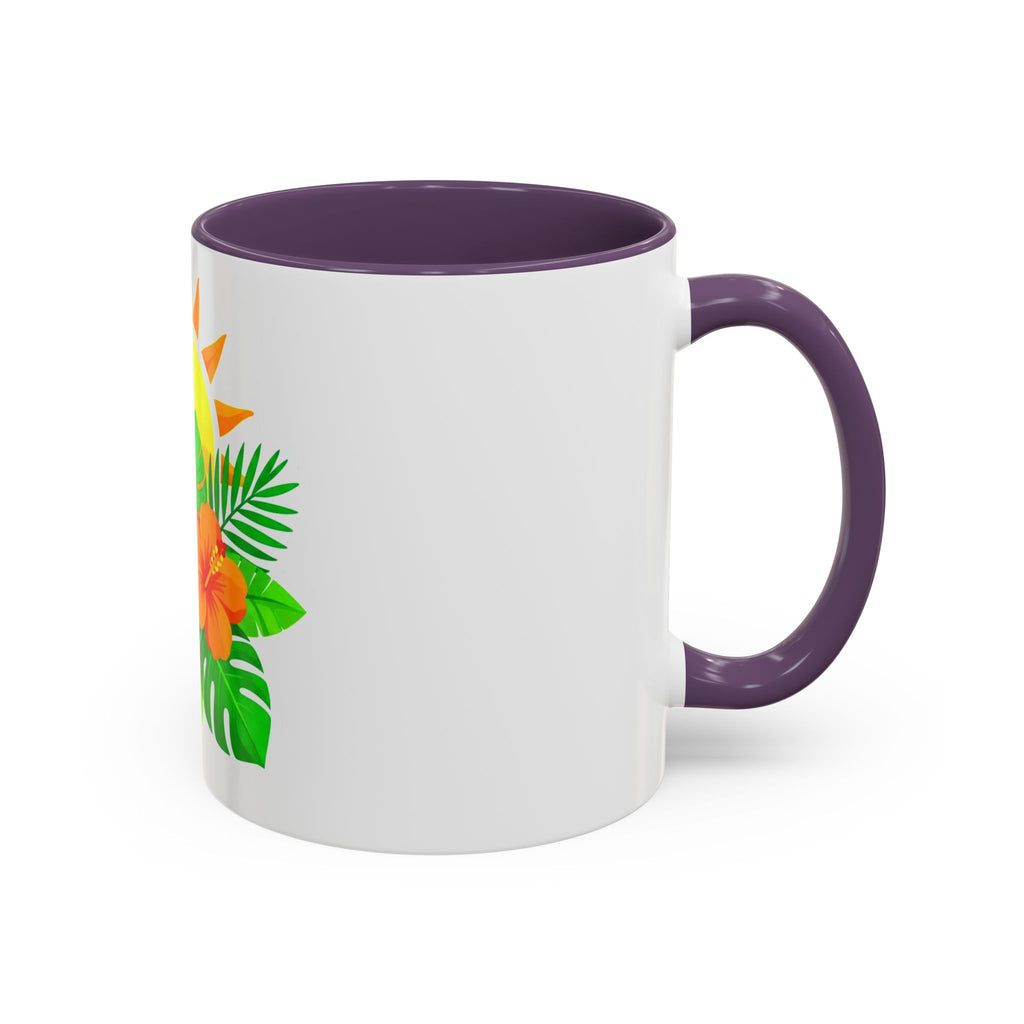 Tropical Sunrise Coffee Mug — Hibiscus Floral Travel Coffee Cup (11/15oz)