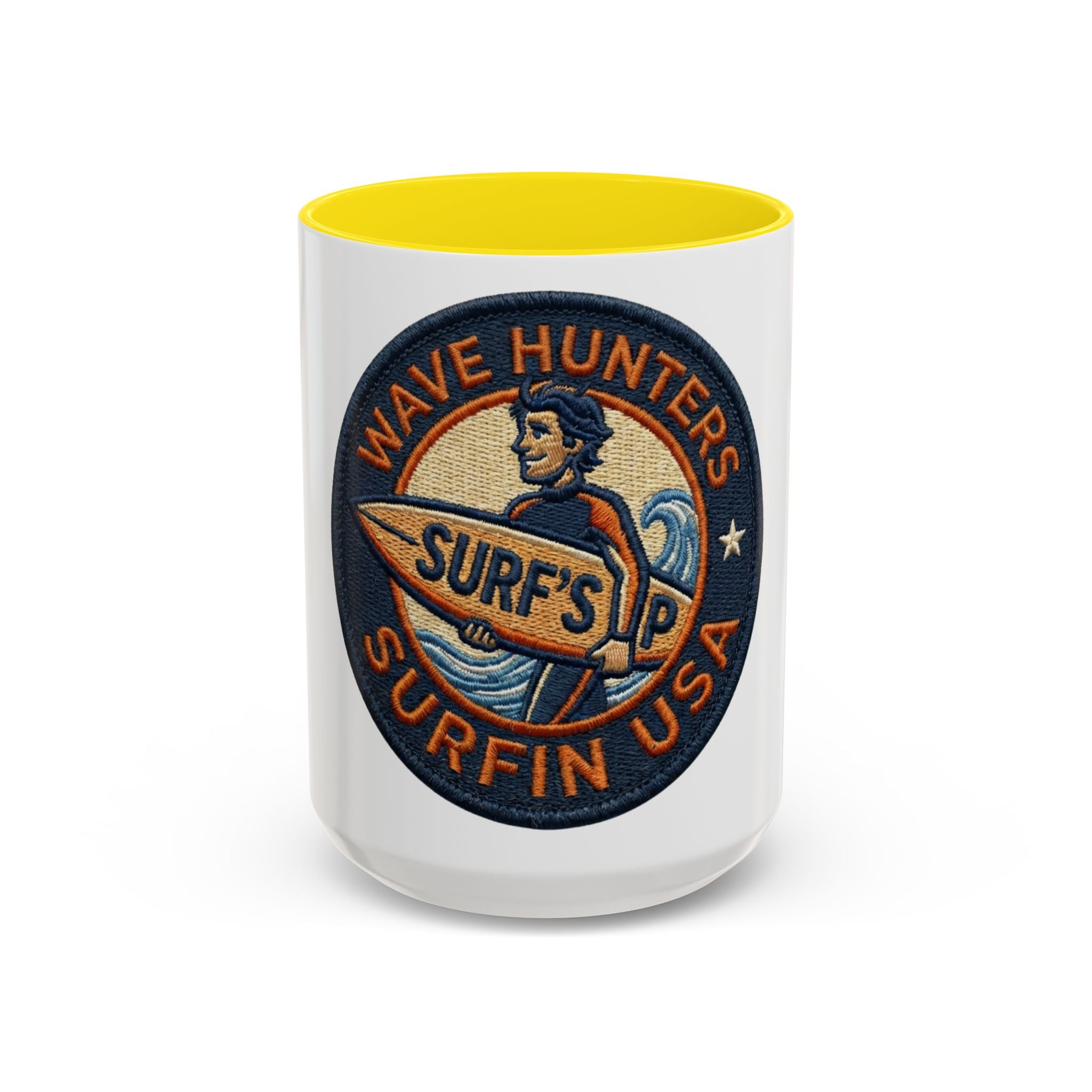 Surf's Up Wave Hunters Coffee Mug — Retro Surfin' USA Accent Mug