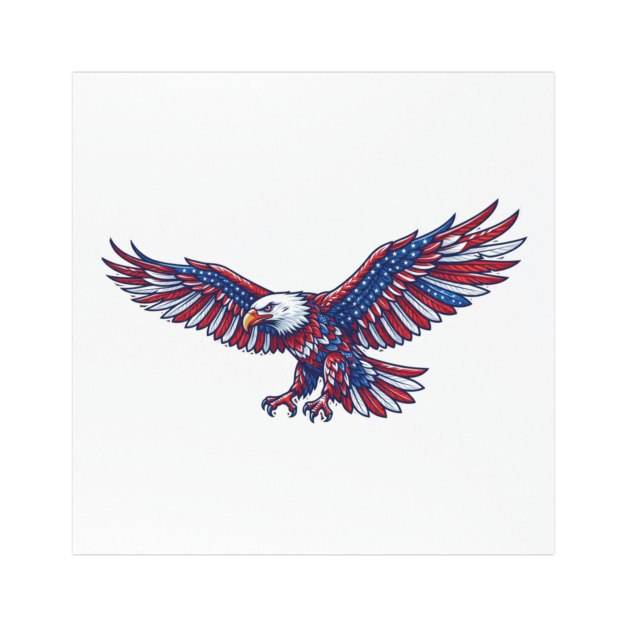 Patriotic Bald Eagle Car Magnet — American Flag Colors, Red White & Blue Vehicle Decal