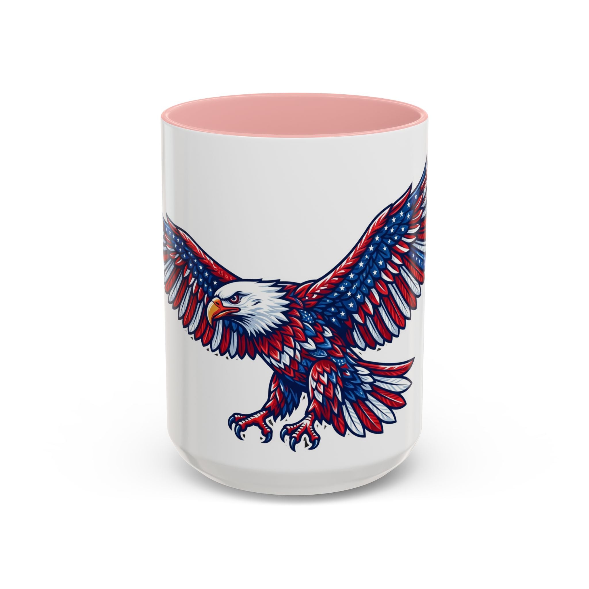 Patriotic Eagle Accent Coffee Mug — Red White & Blue Flying Eagle (11/15oz)