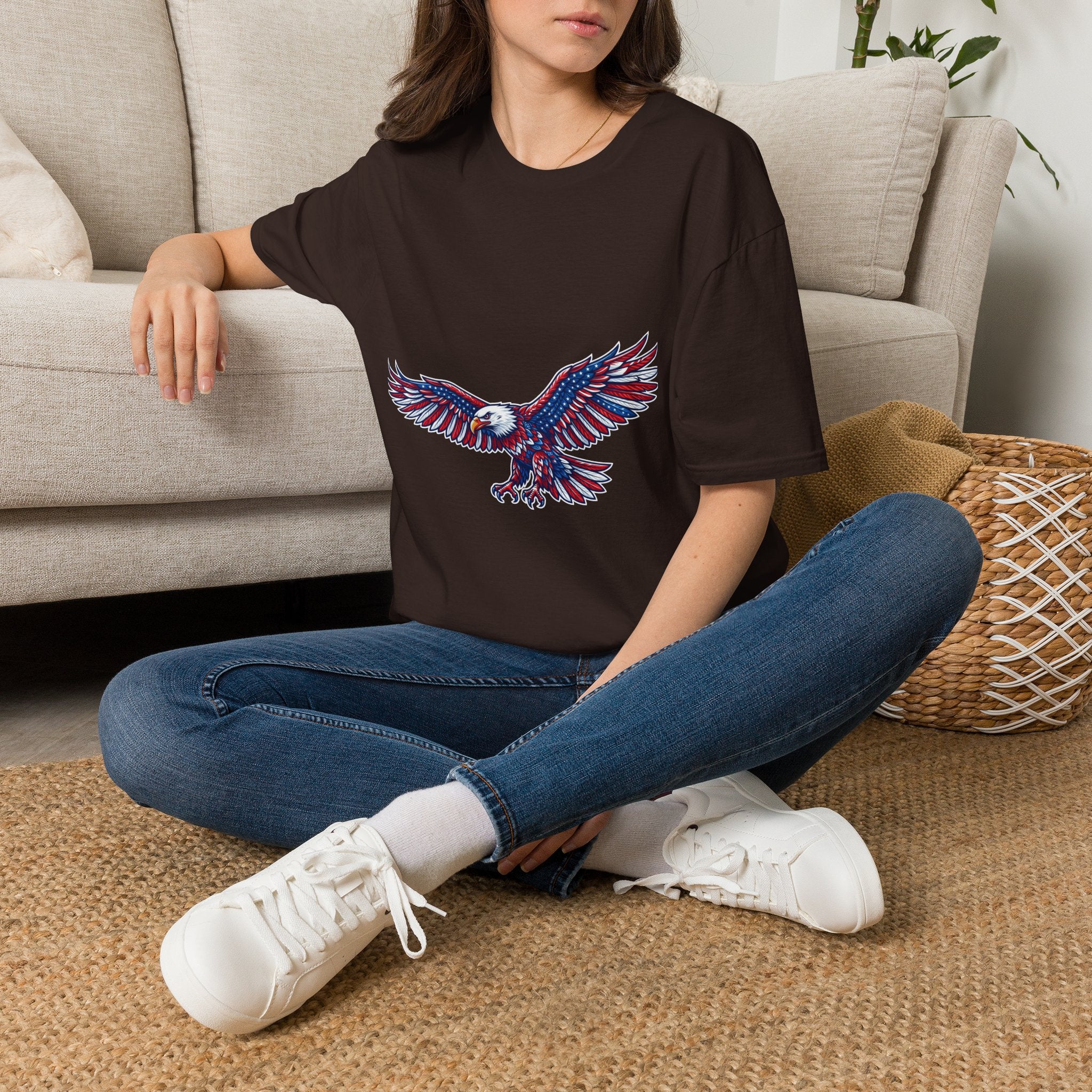 Patriotic Eagle T-Shirt — Red White & Blue Flying Eagle Tee