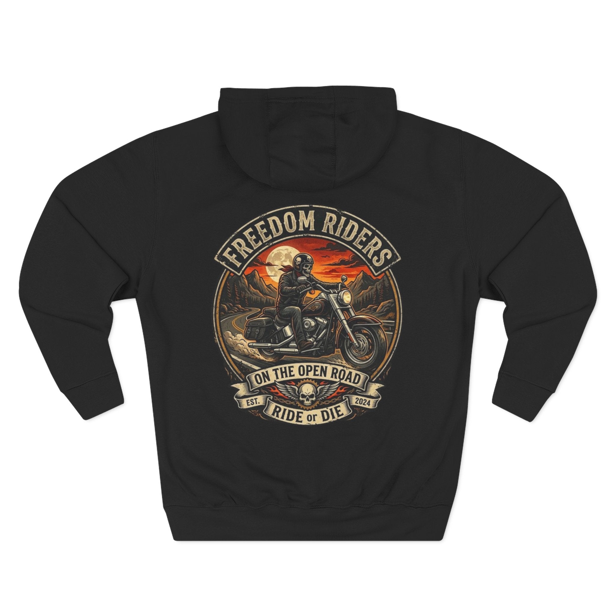 Freedom Riders Motorcycle Hoodie - "On The Open Road" Biker Pullover