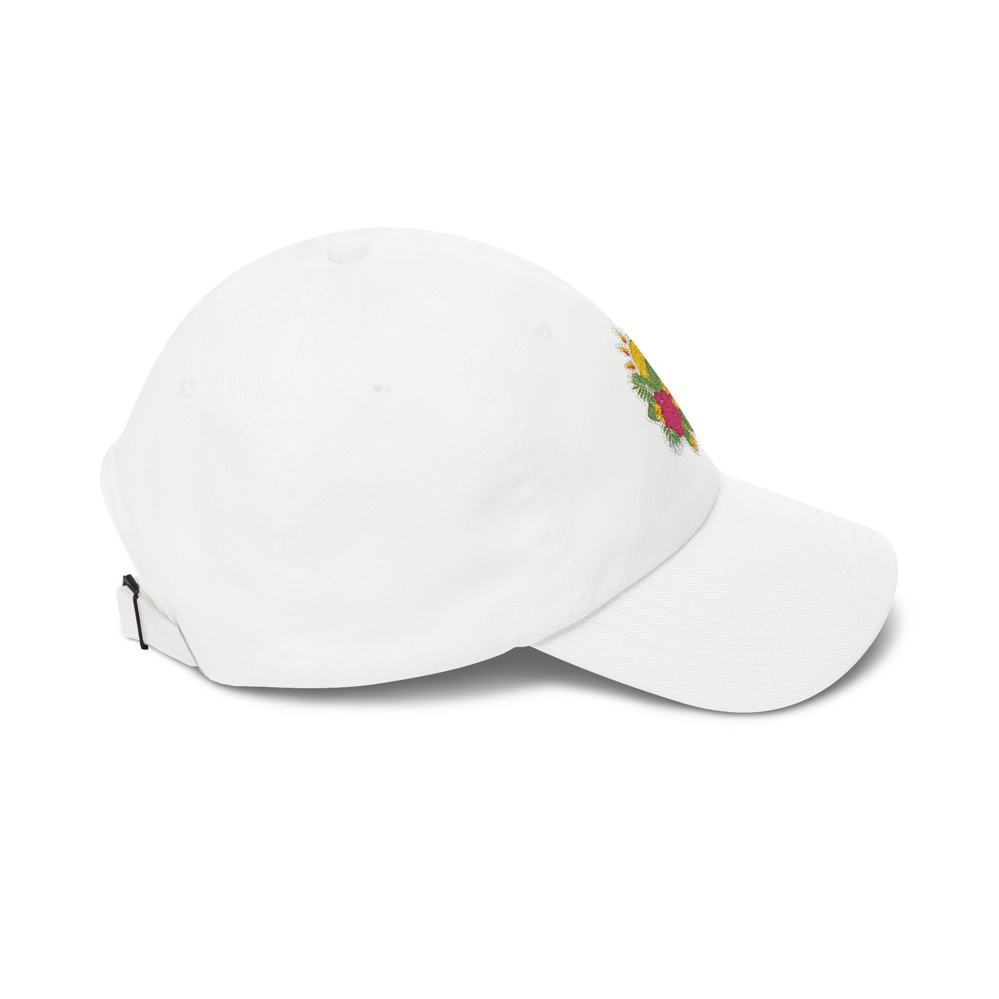 Floral Sunburst Dad Cap — Embroidered Sun & Hibiscus Baseball Hat