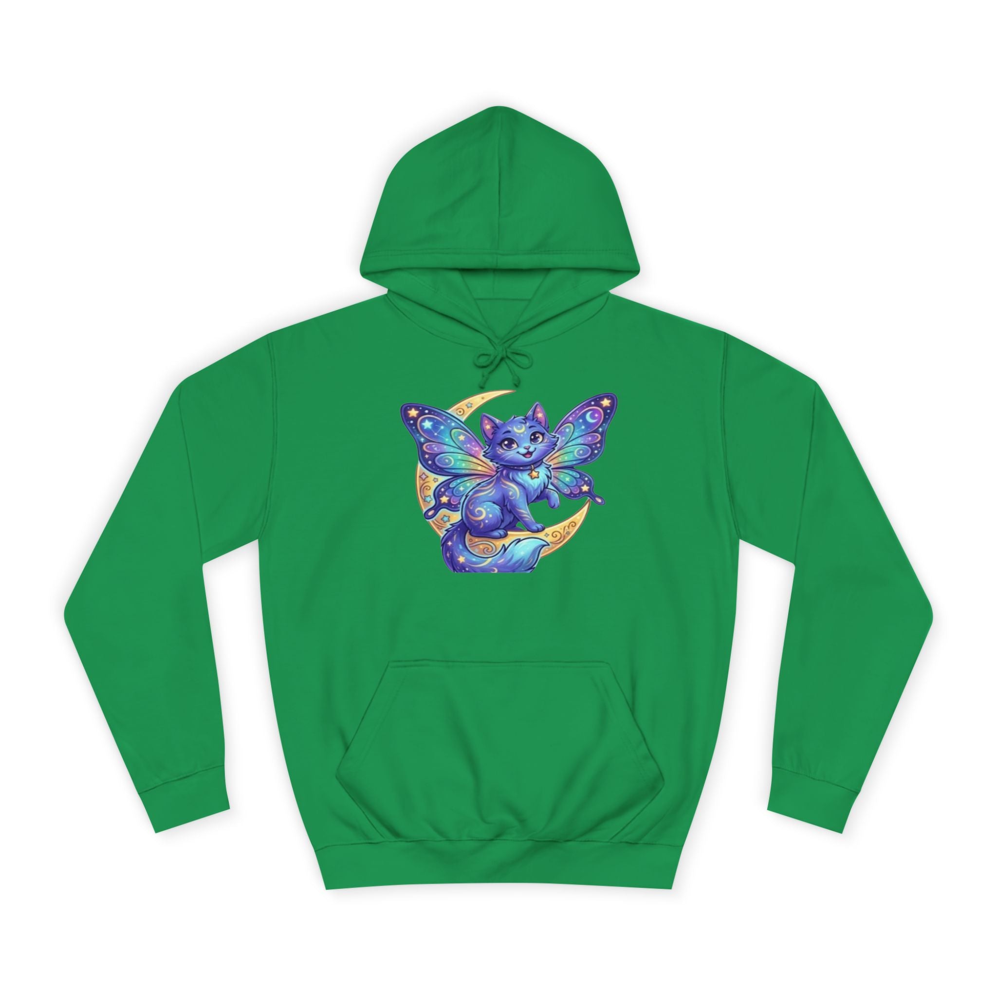 Butterfly Cat Hoodie — Cosmic Purple Kitty Graphic Pullover