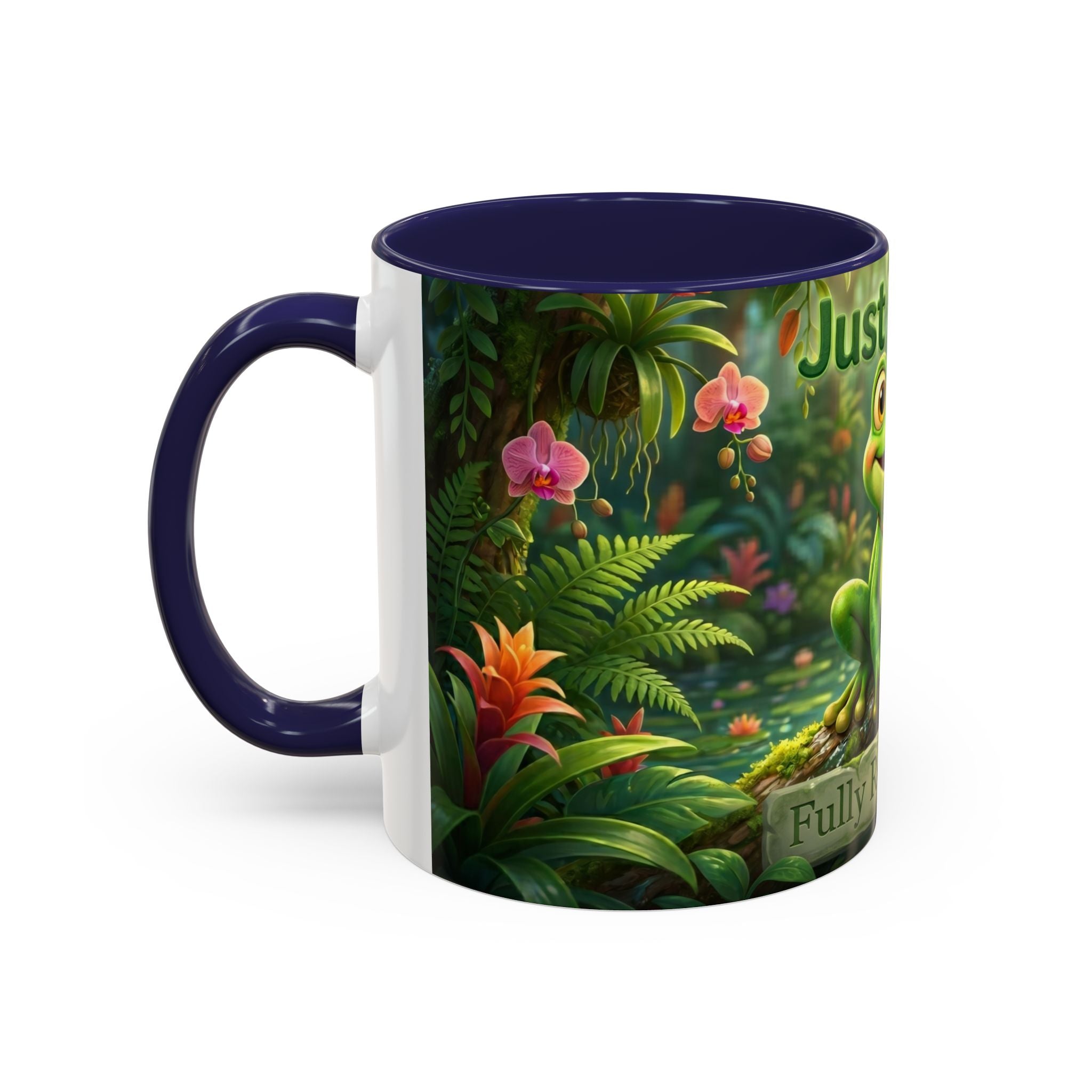 Just Frog It Coffee Mug — Faith-Inspired Cute Frog Accent Mug (11/15oz)