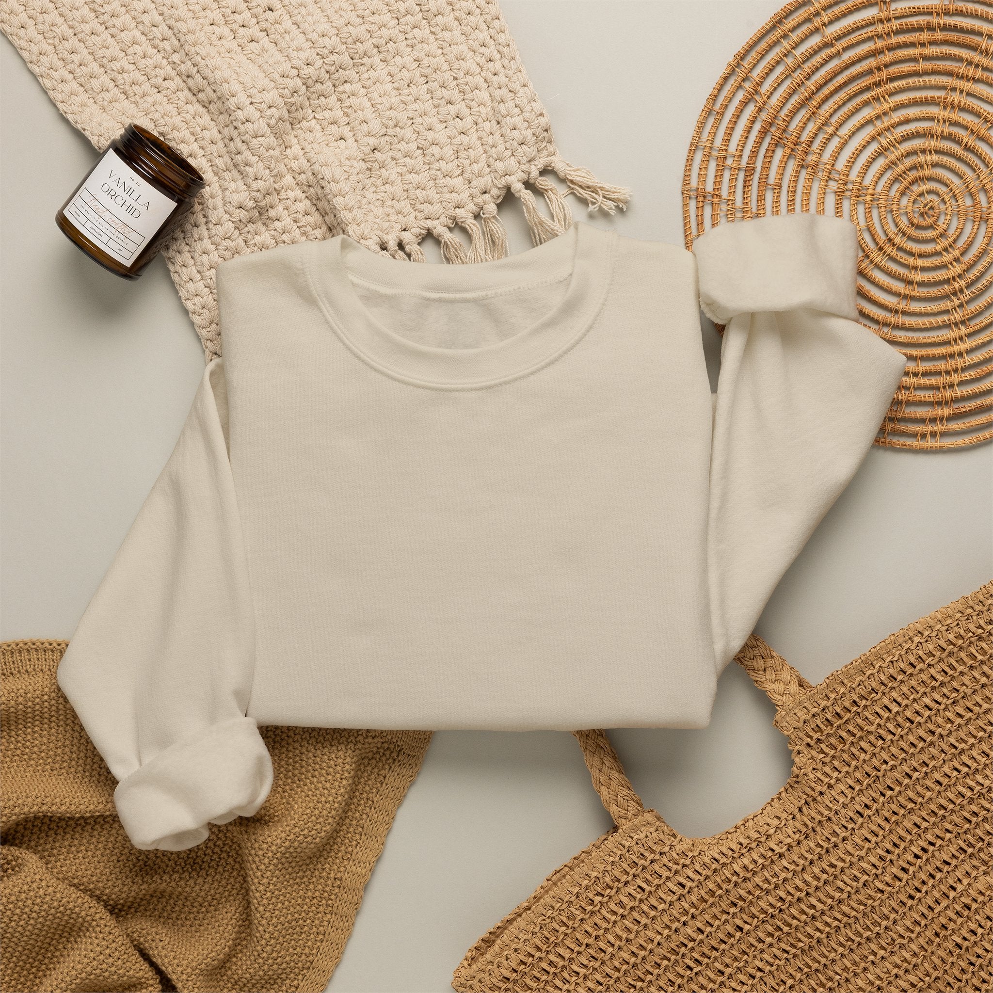 Crewneck Sweatshirt — Back Graphic Positive Notes Design ("A Place For Everyone Here")