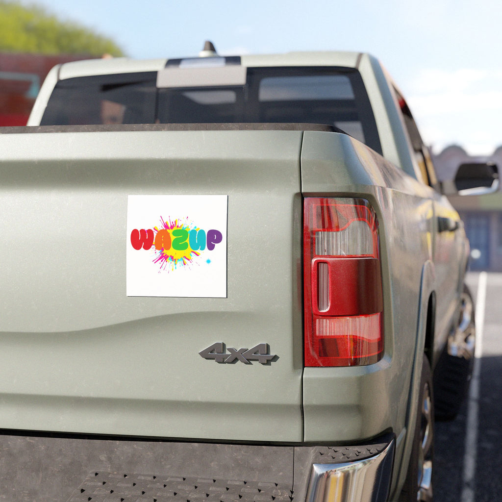 Car Magnet — Colorful "WAZUP" Splash Design
