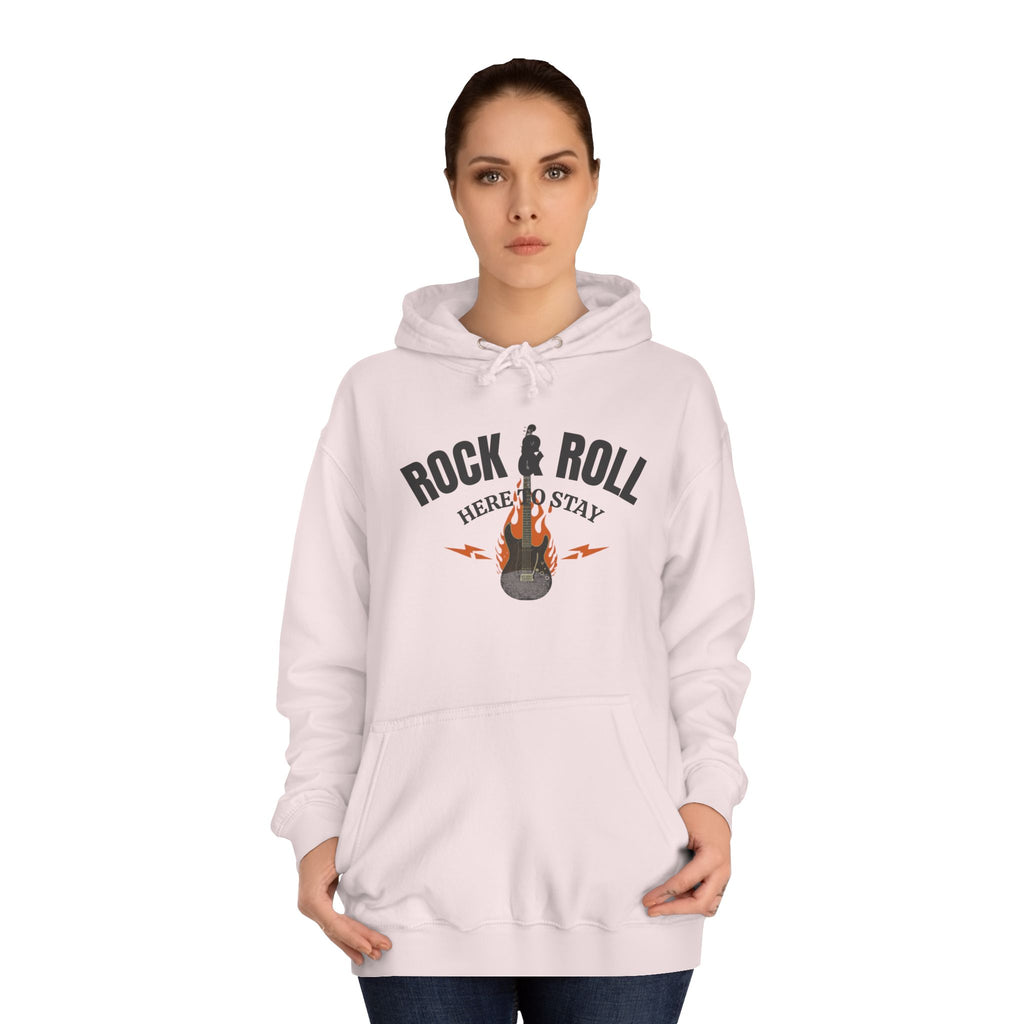 Rock & Roll Flame Guitar Hoodie — Vintage Music College Sweatshirt