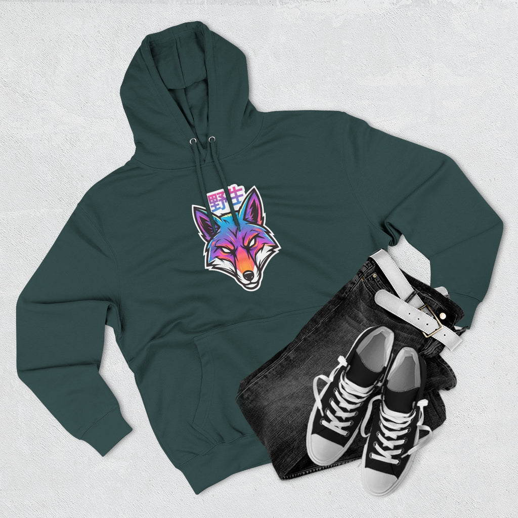 Neon Fox Hoodie — Vibrant Rainbow Fox Head Pullover