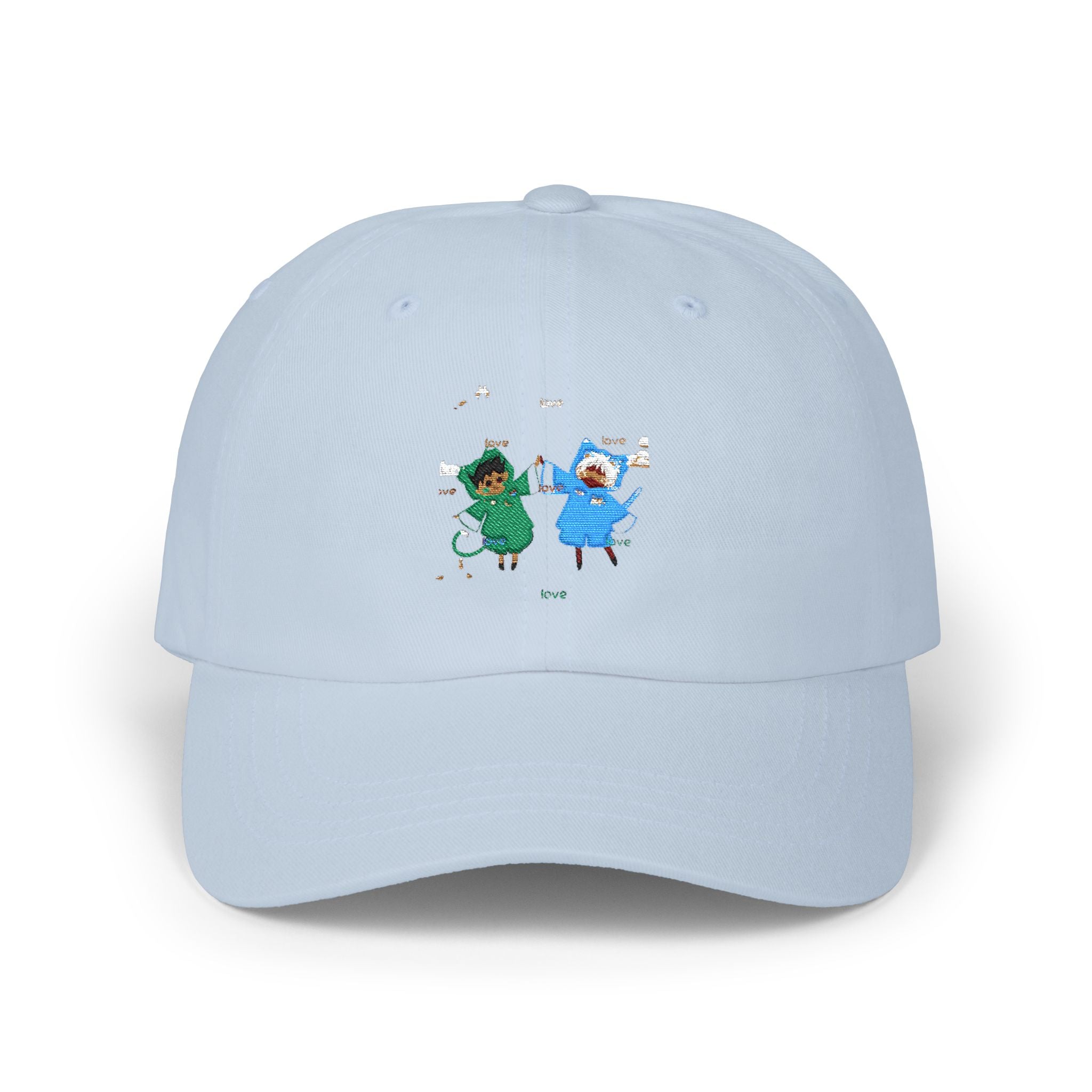 Dad Cap — Cute Watercolor Rain Kids Design (Blue & Green)