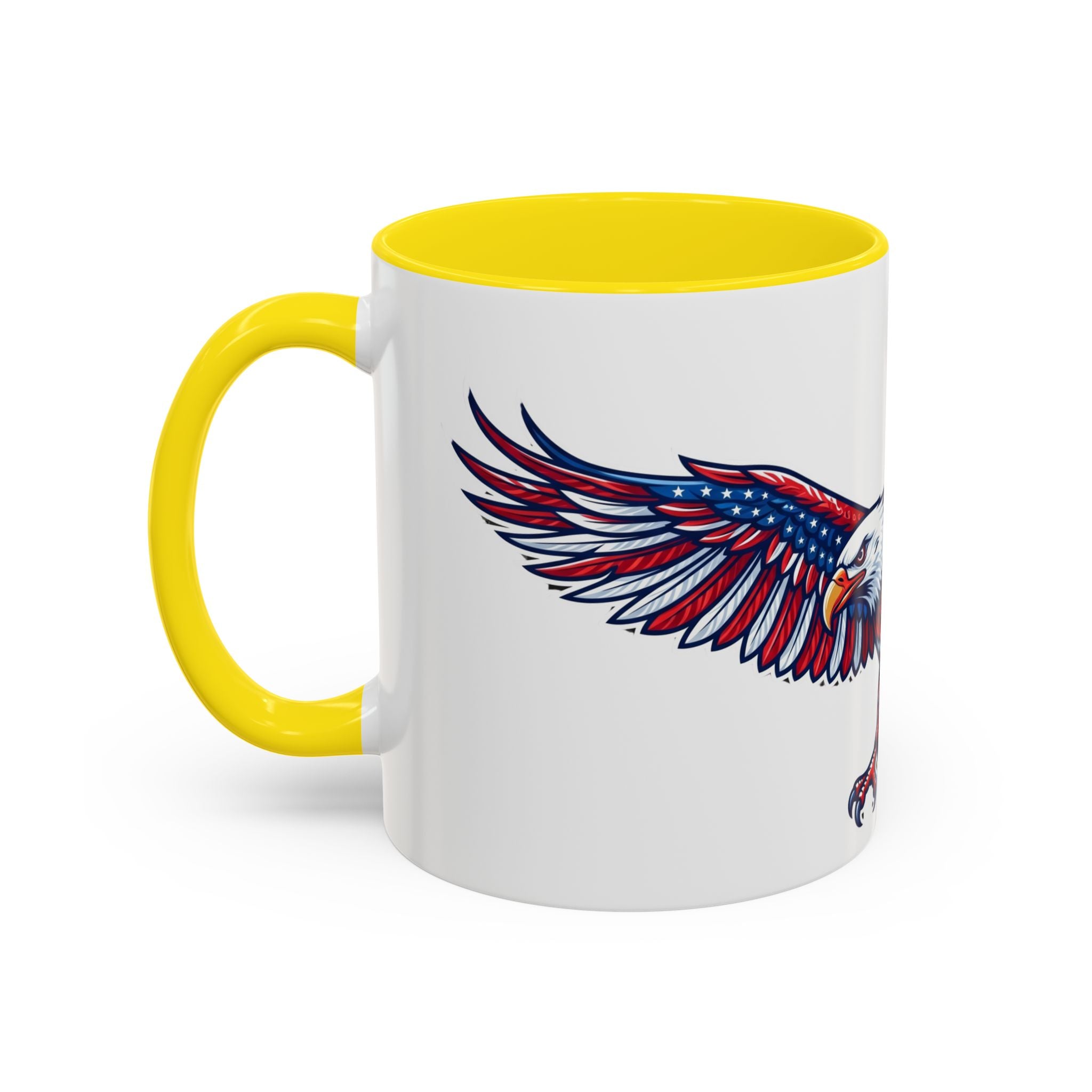 Patriotic Eagle Accent Coffee Mug — Red White & Blue Flying Eagle (11/15oz)
