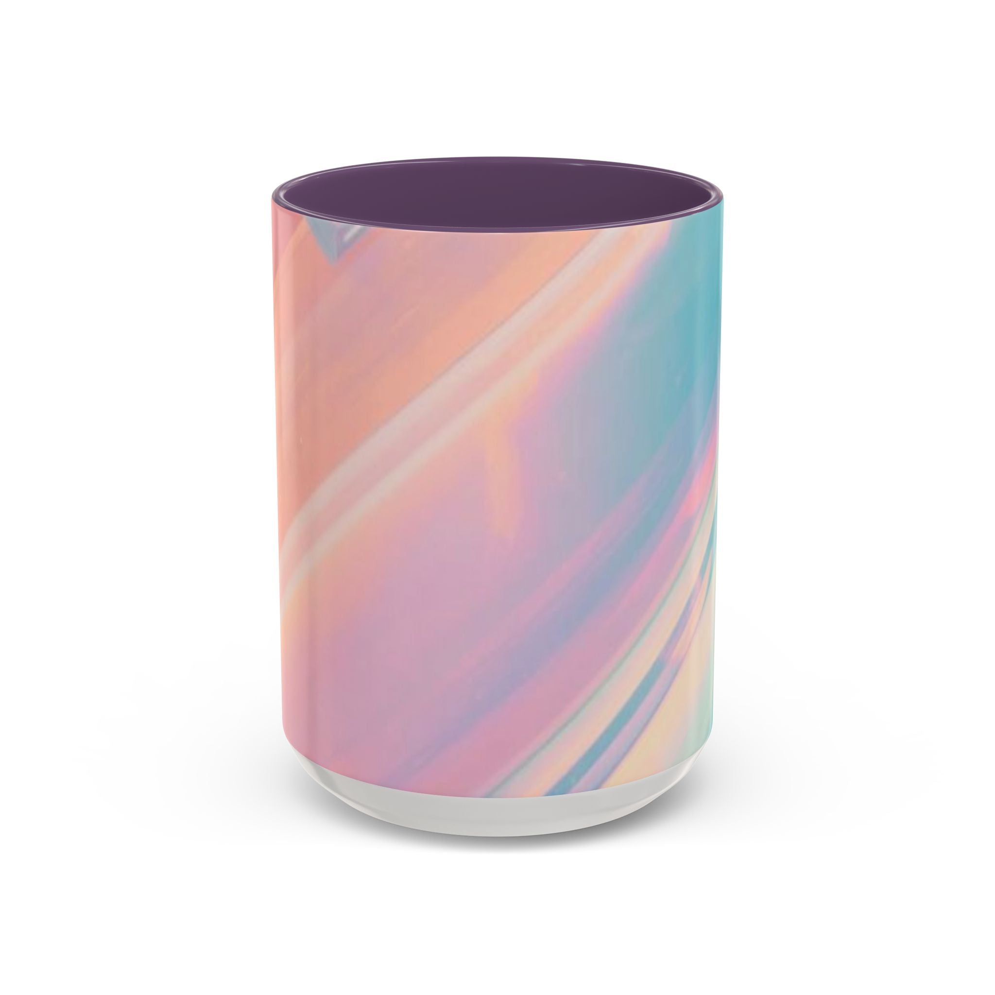 Pastel Marble Accent Coffee Mug – Iridescent Swirl 11/15oz