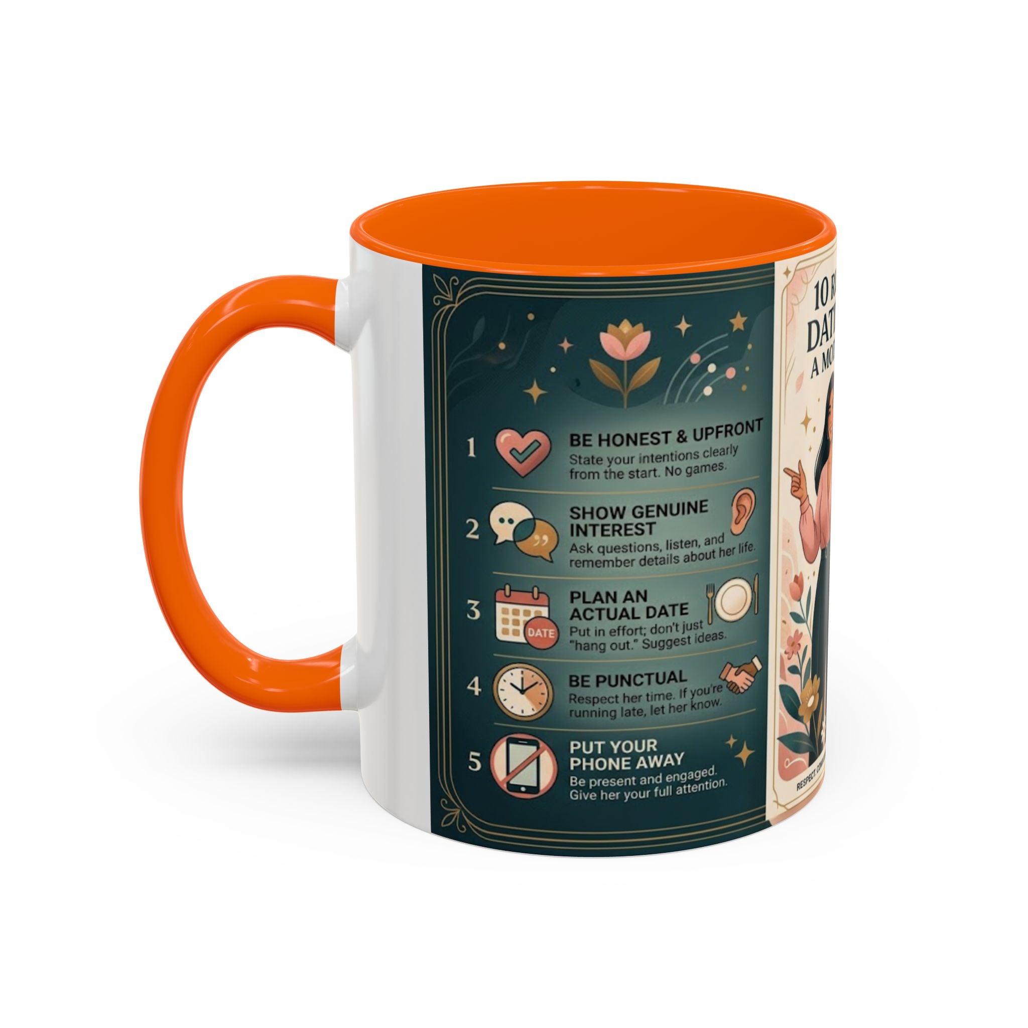 Coffee Mug - “10 Rules for Dating Her: A Modern Guide” Accent Ceramic Mug