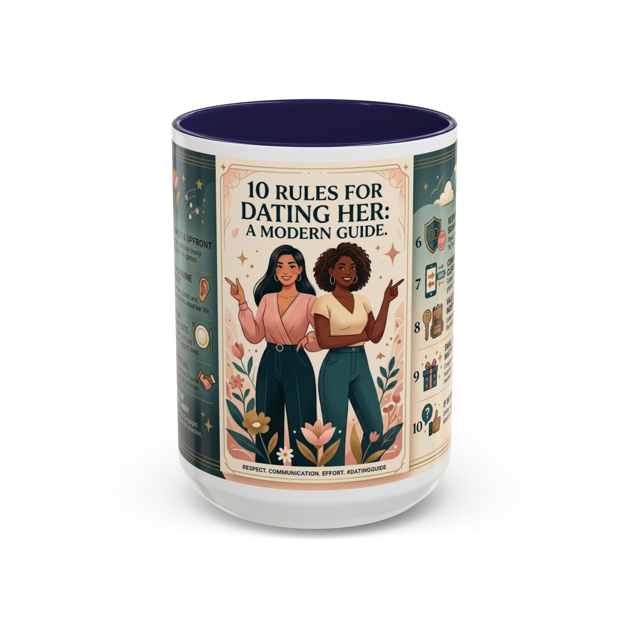Coffee Mug - “10 Rules for Dating Her: A Modern Guide” Accent Ceramic Mug