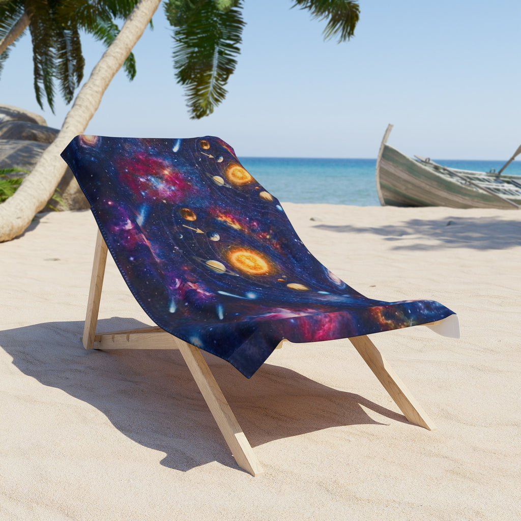 Galaxy Solar System Beach Towel – Cosmic Space Pattern for Beach & Pool