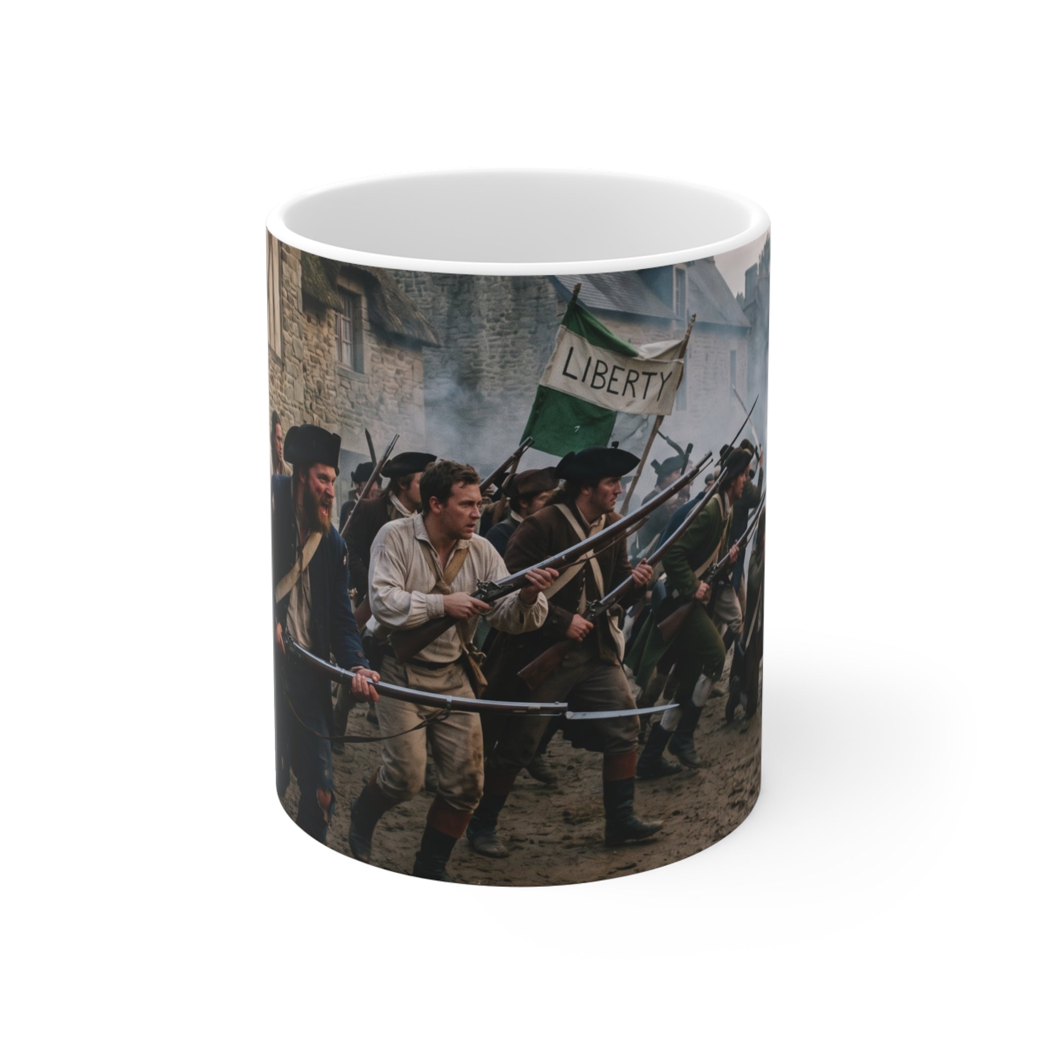 Liberty Revolution Mug — Historical Battle Scene 11oz Ceramic Coffee Cup