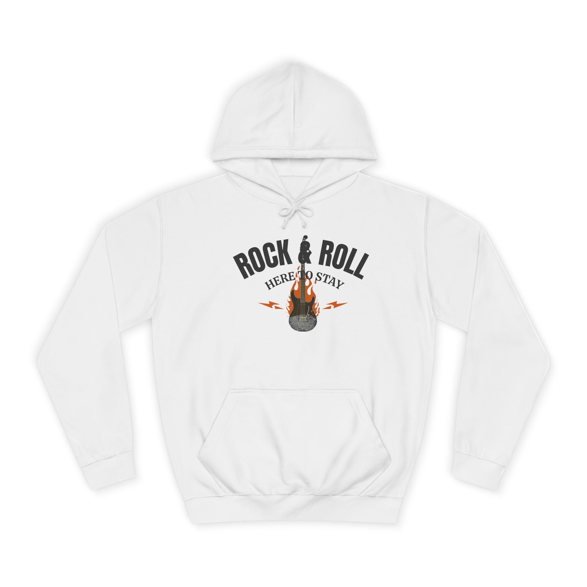 Rock & Roll Flame Guitar Hoodie — Vintage Music College Sweatshirt