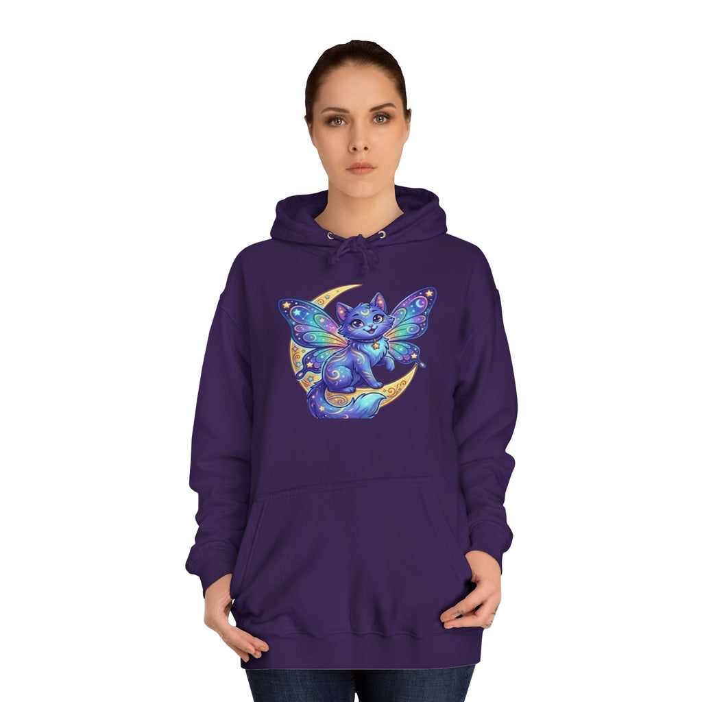 Butterfly Cat Hoodie — Cosmic Purple Kitty Graphic Pullover