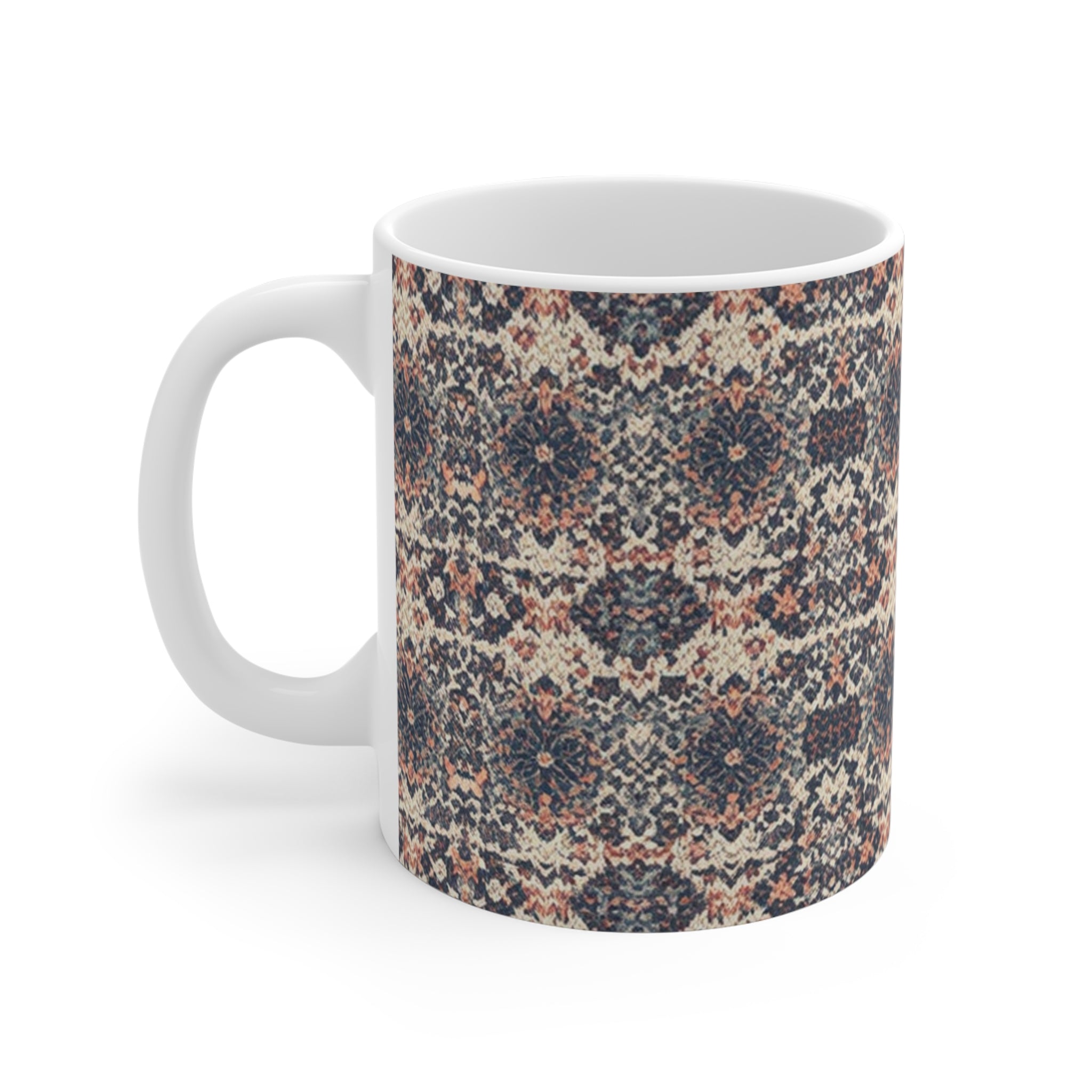 Boho Kaleidoscope Pattern Mug – 11oz Decorative Ceramic Coffee Cup
