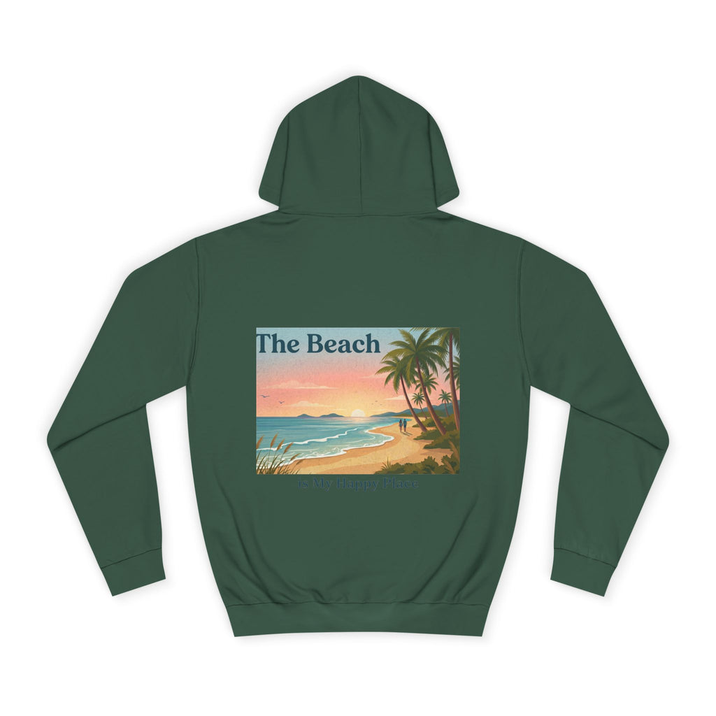 Beach Scene Hoodie — "The Beach" Retro Sunset Palm Design