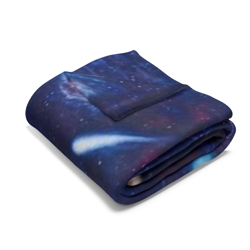 Solar System Galaxy Fleece Blanket — Space Planets & Comets Throw