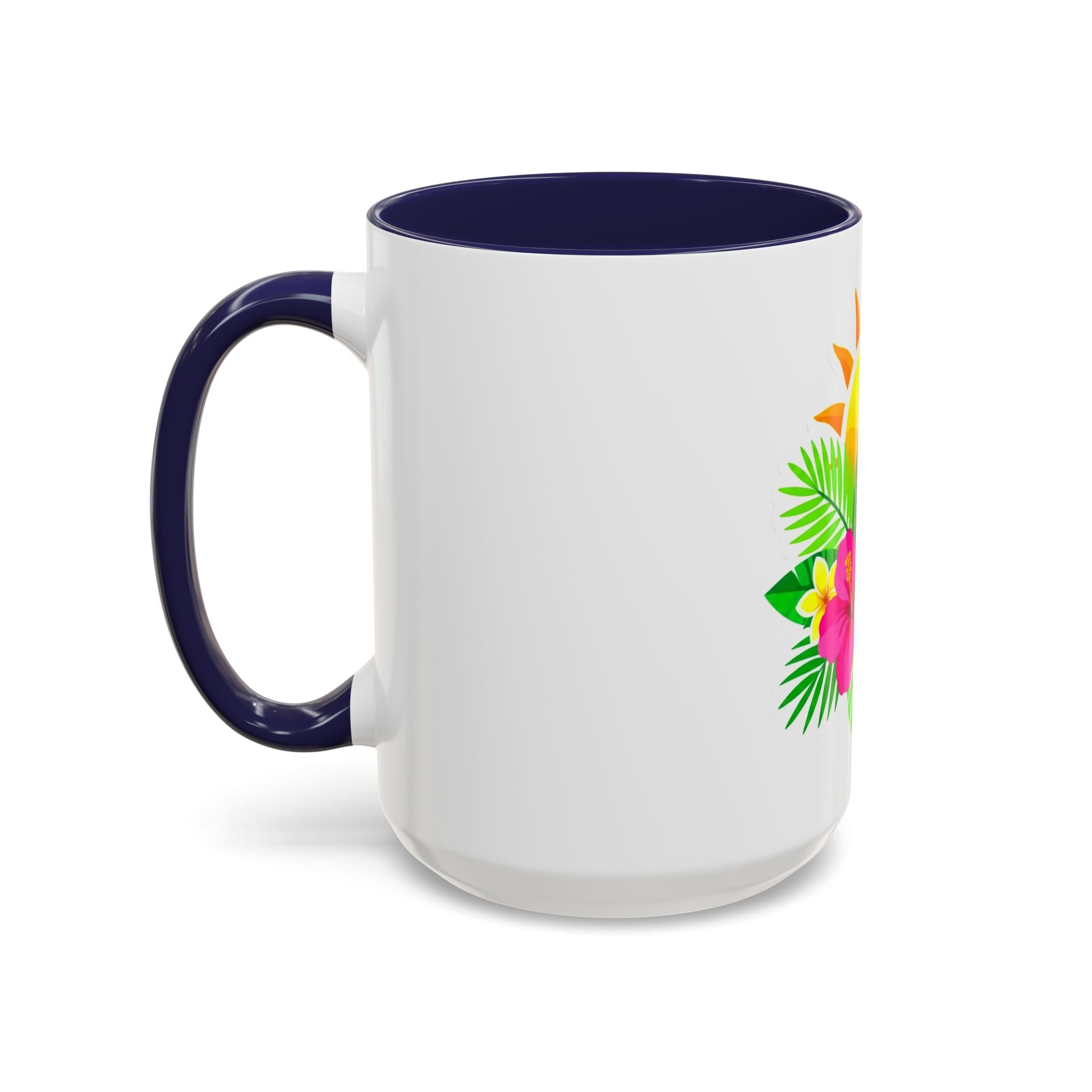 Tropical Sunrise Coffee Mug — Hibiscus Floral Travel Coffee Cup (11/15oz)