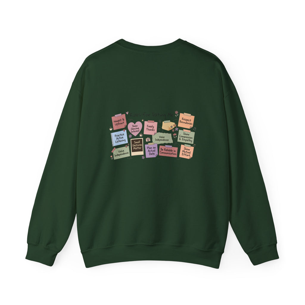Crewneck Sweatshirt — Back Graphic Positive Notes Design ("A Place For Everyone Here")